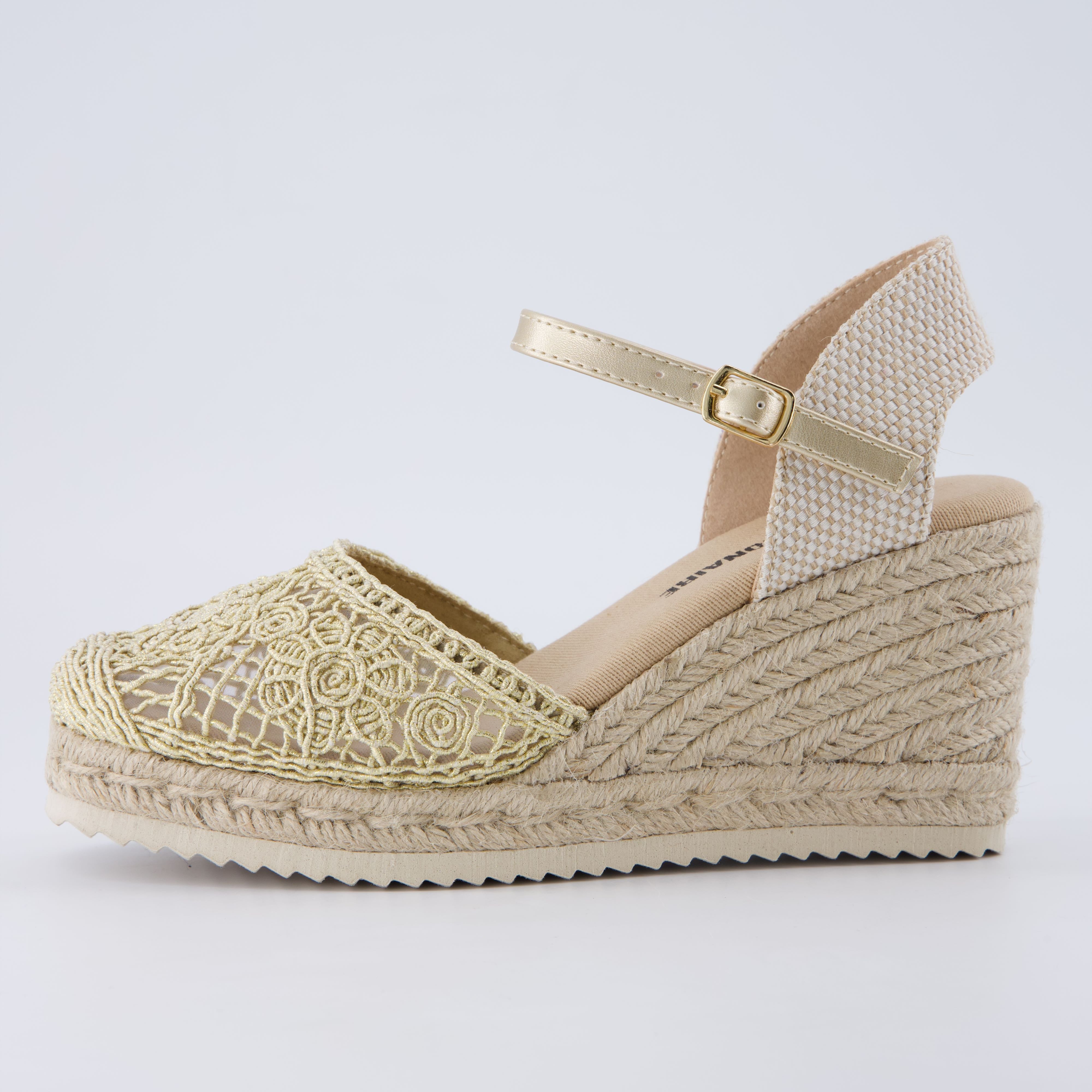 Flora Platform Espadrilles Gold