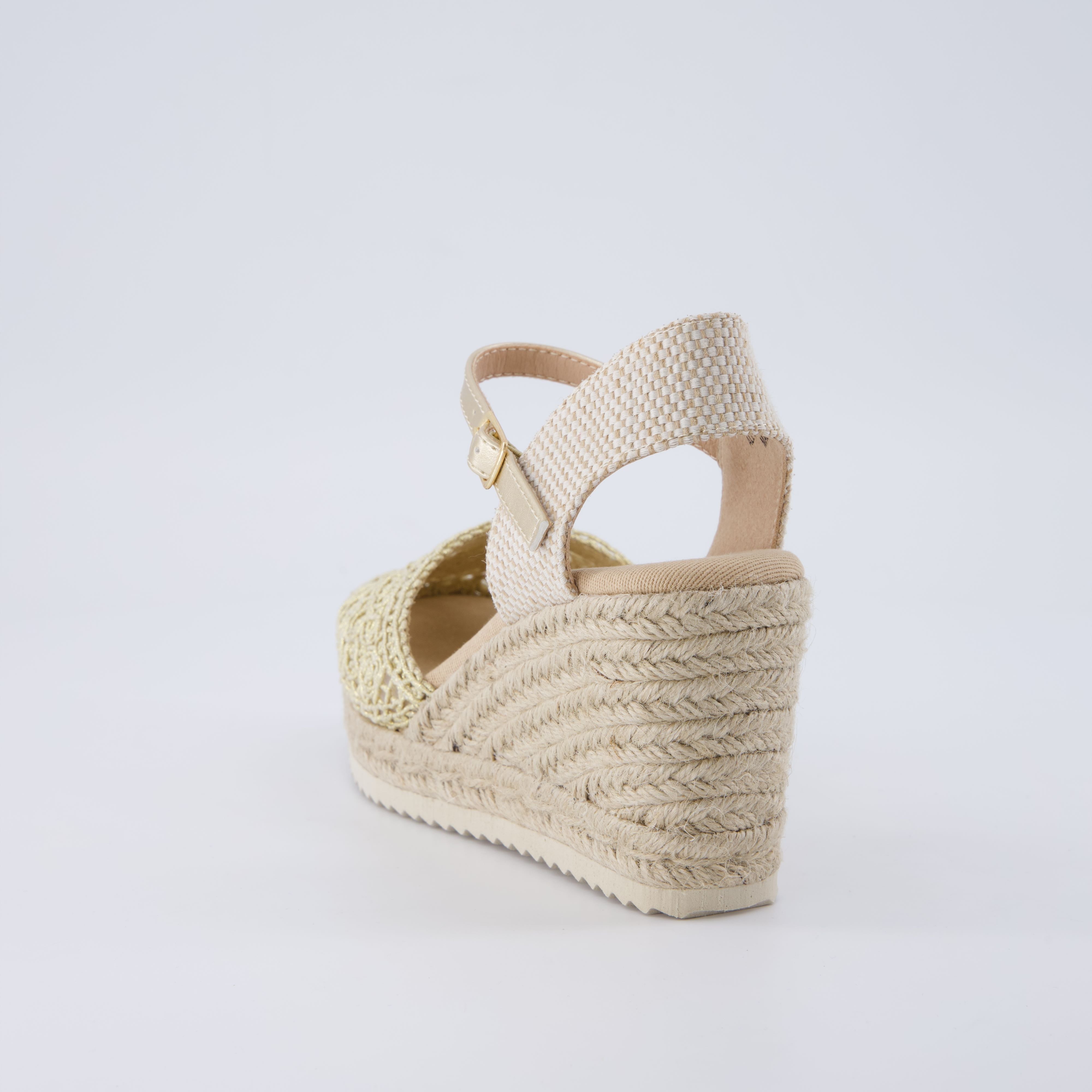 Flora Platform Espadrilles Gold