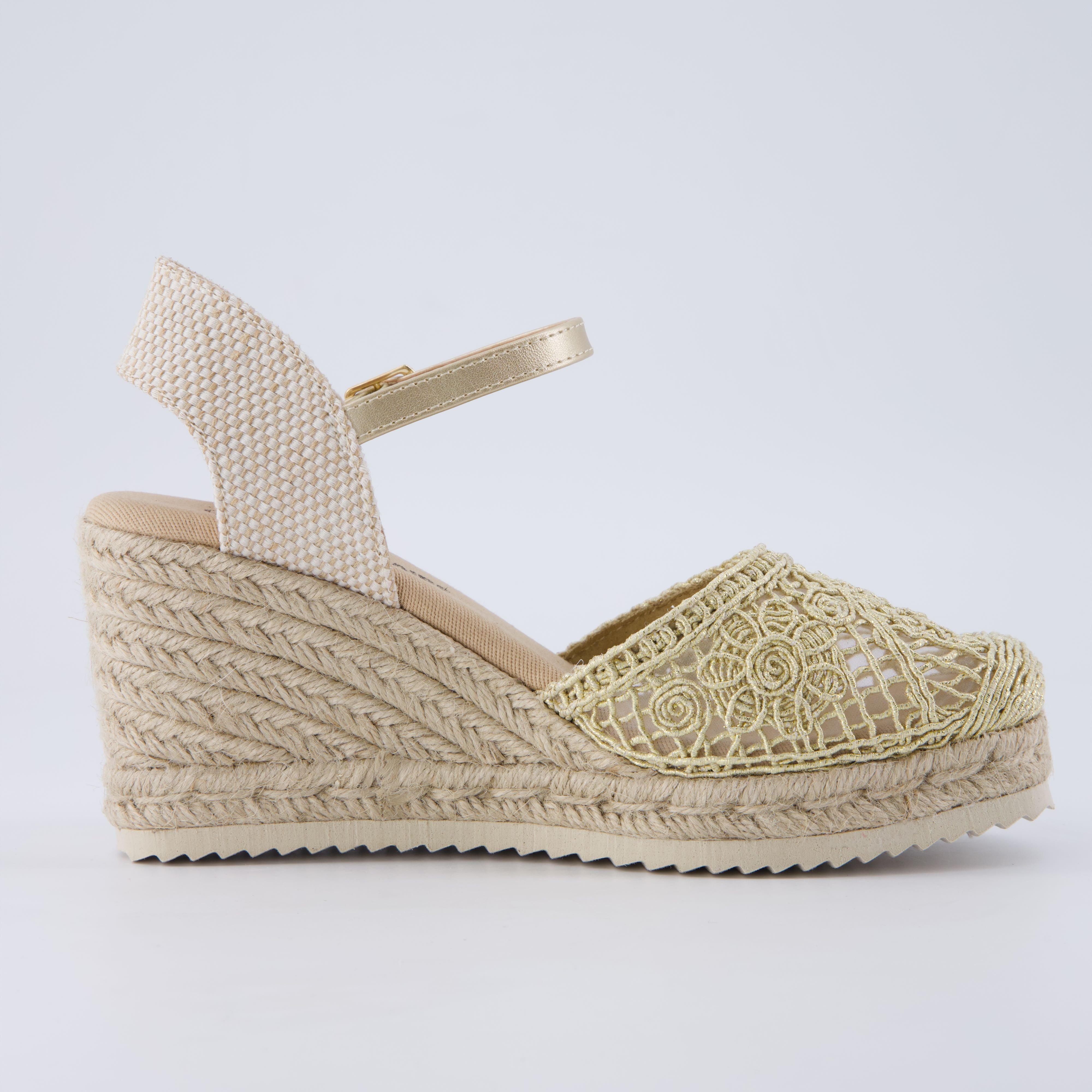 Flora Platform Espadrilles Gold