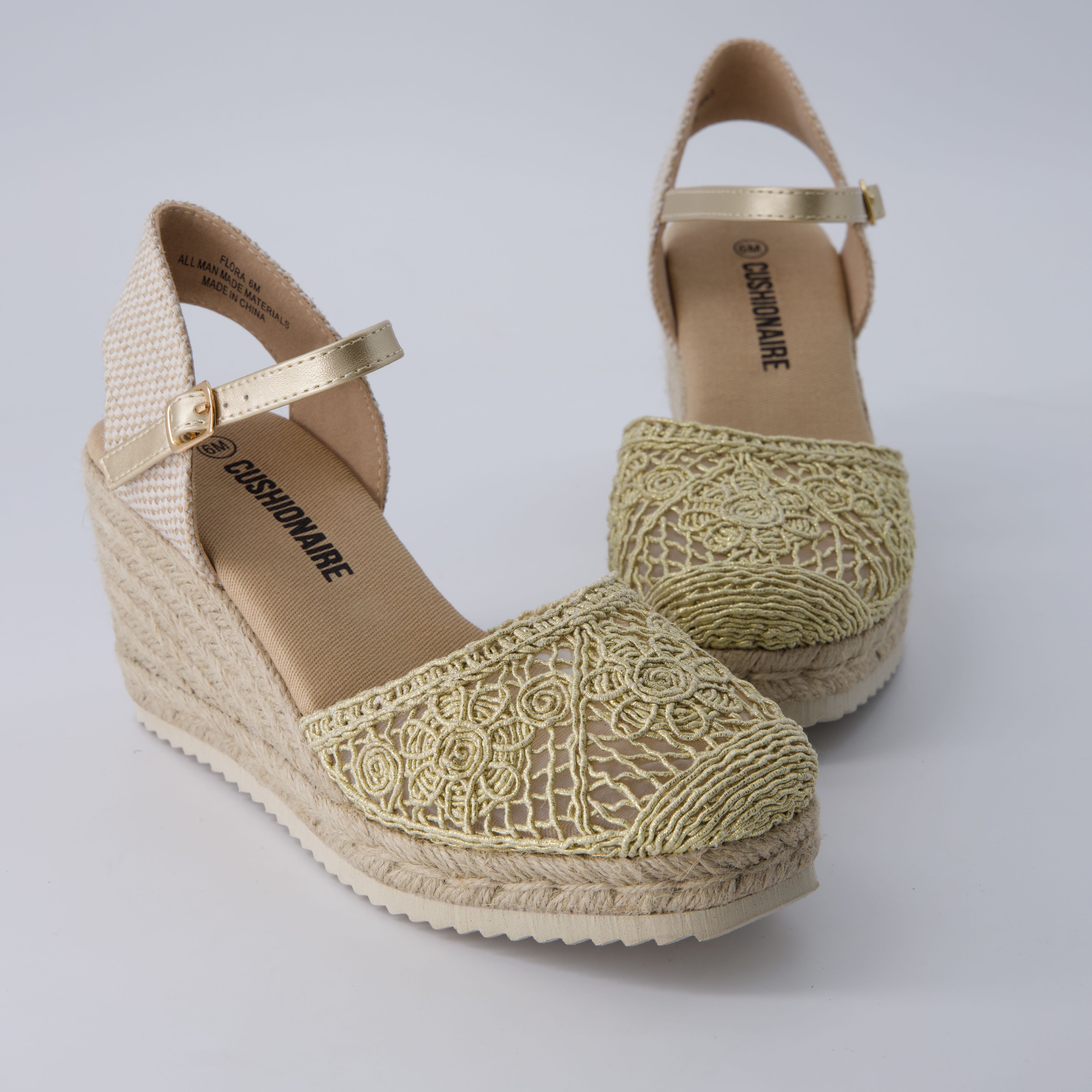 Flora Platform Espadrilles Gold
