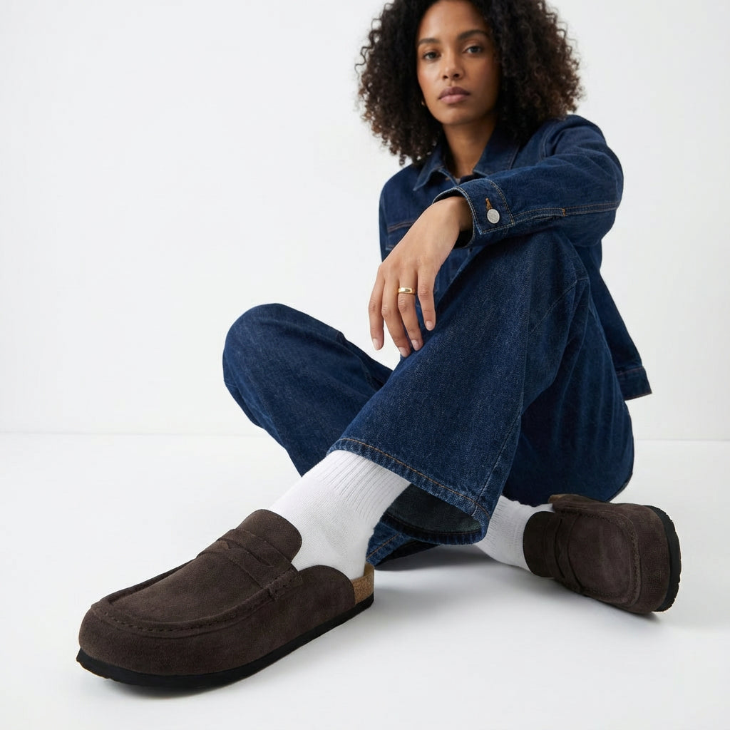Fondu Leather Clogs Chocolate