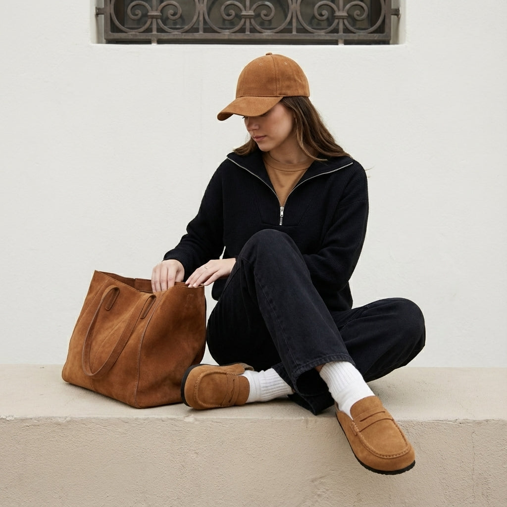 Fondu Leather Clogs Cognac