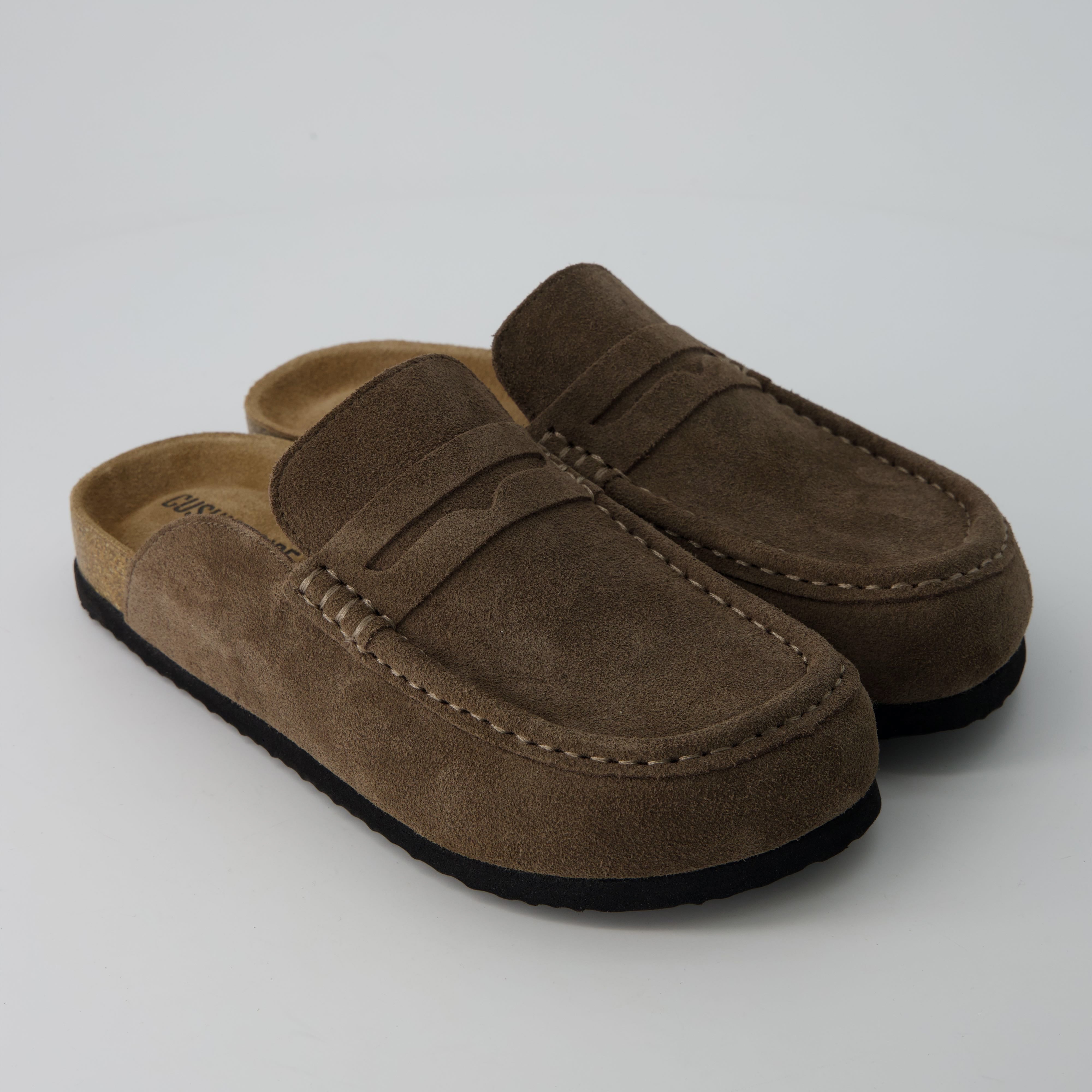 Fondu Leather Clogs Taupe