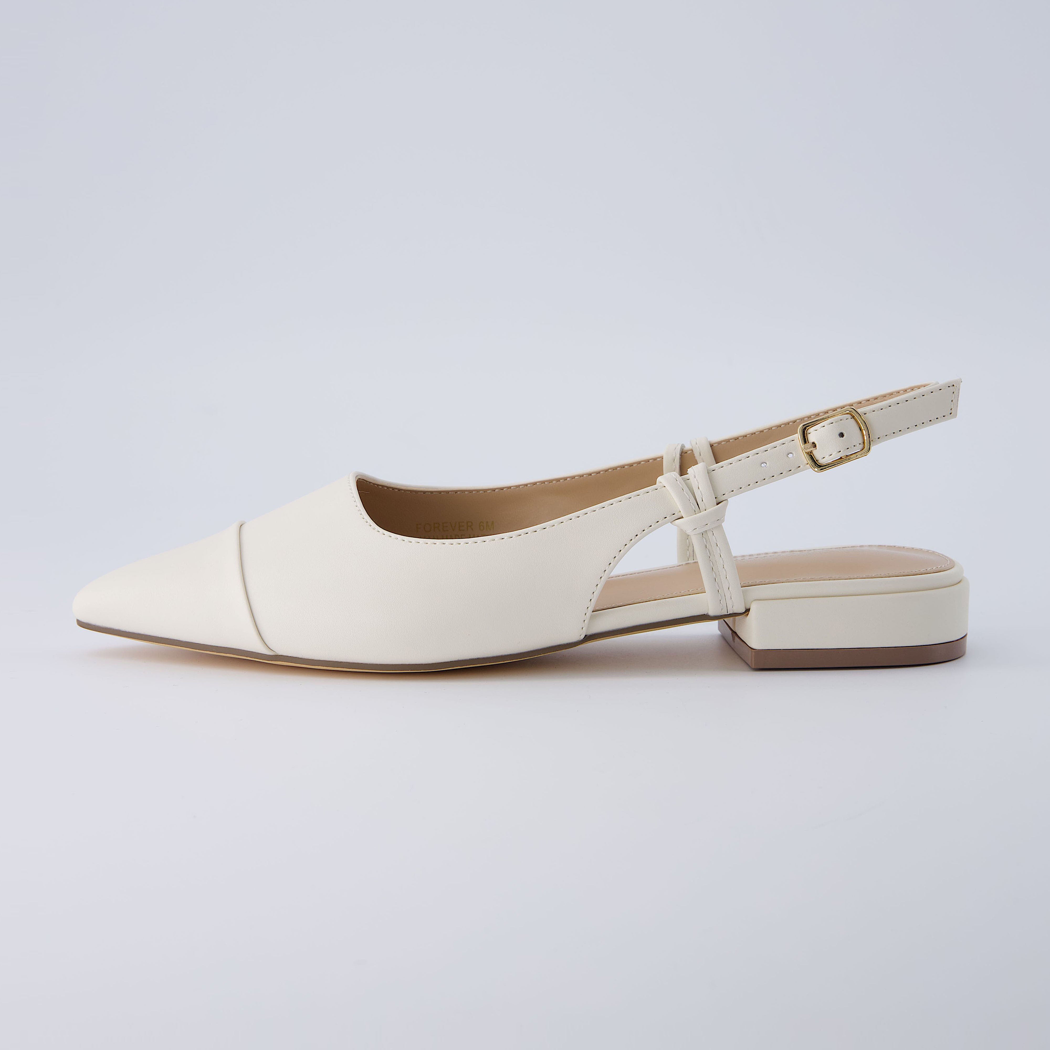 Forever Sling Back Flat Cream