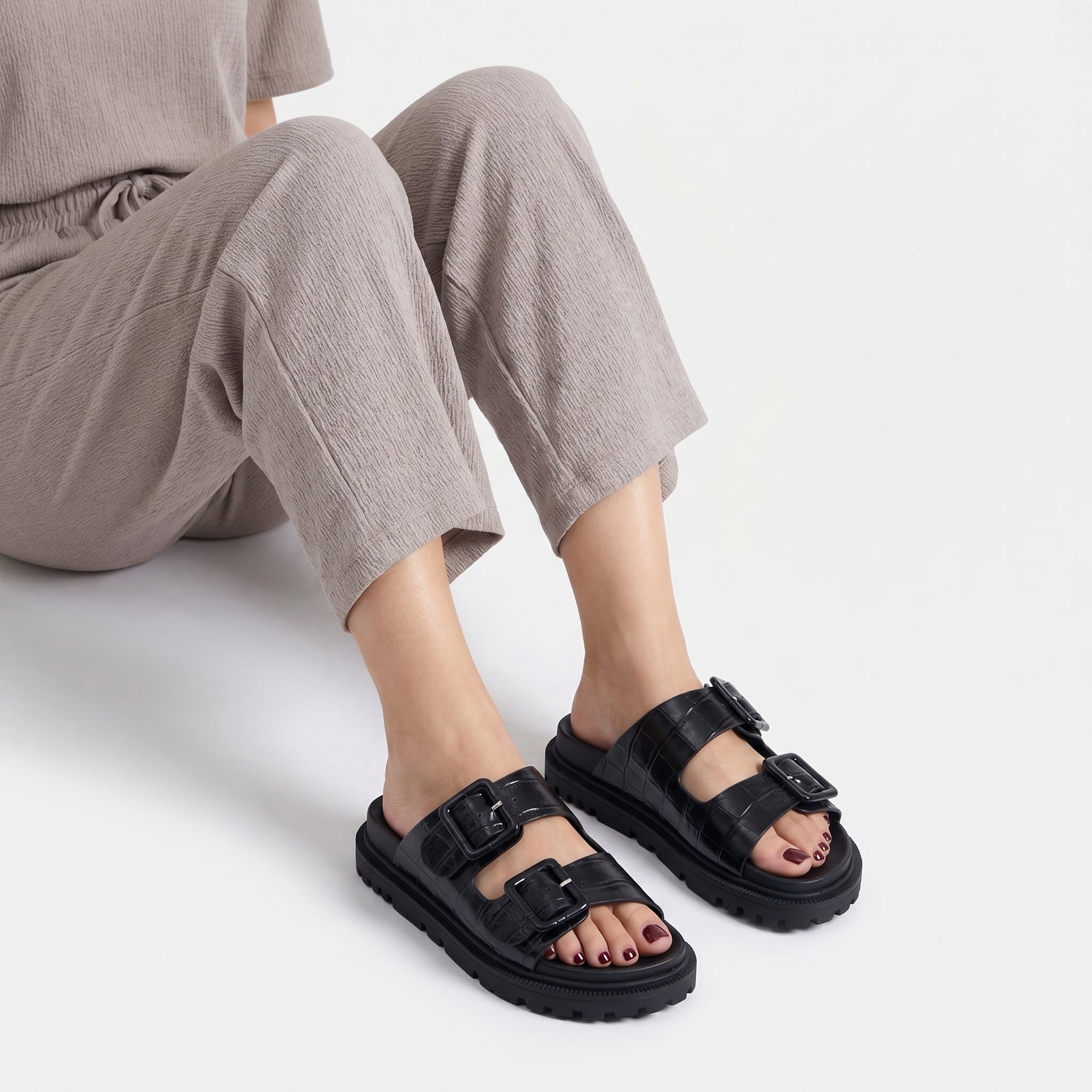 Fuse Chunky Sandals Black Medium