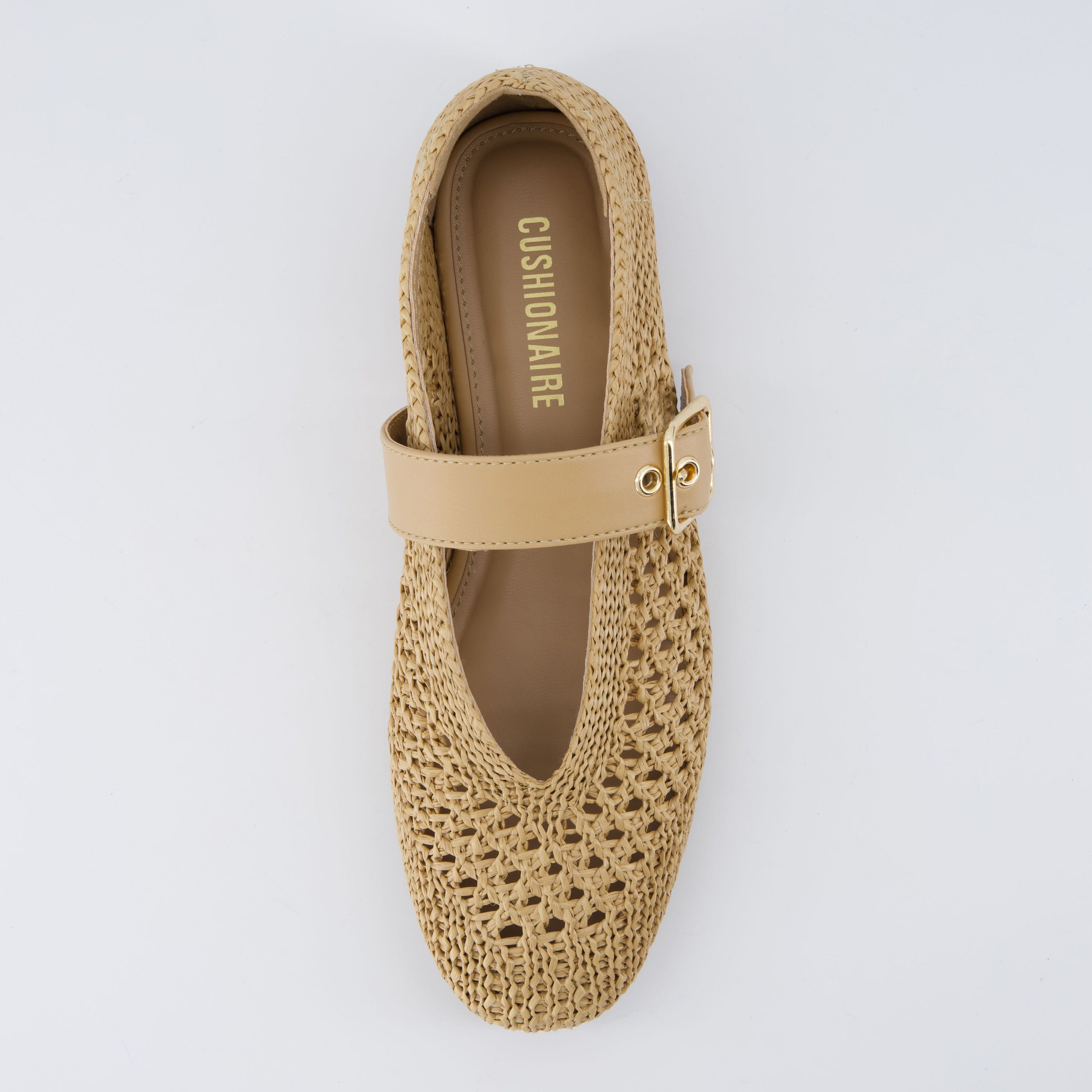 Gabby Woven Mary Jane Flats Tan Medium