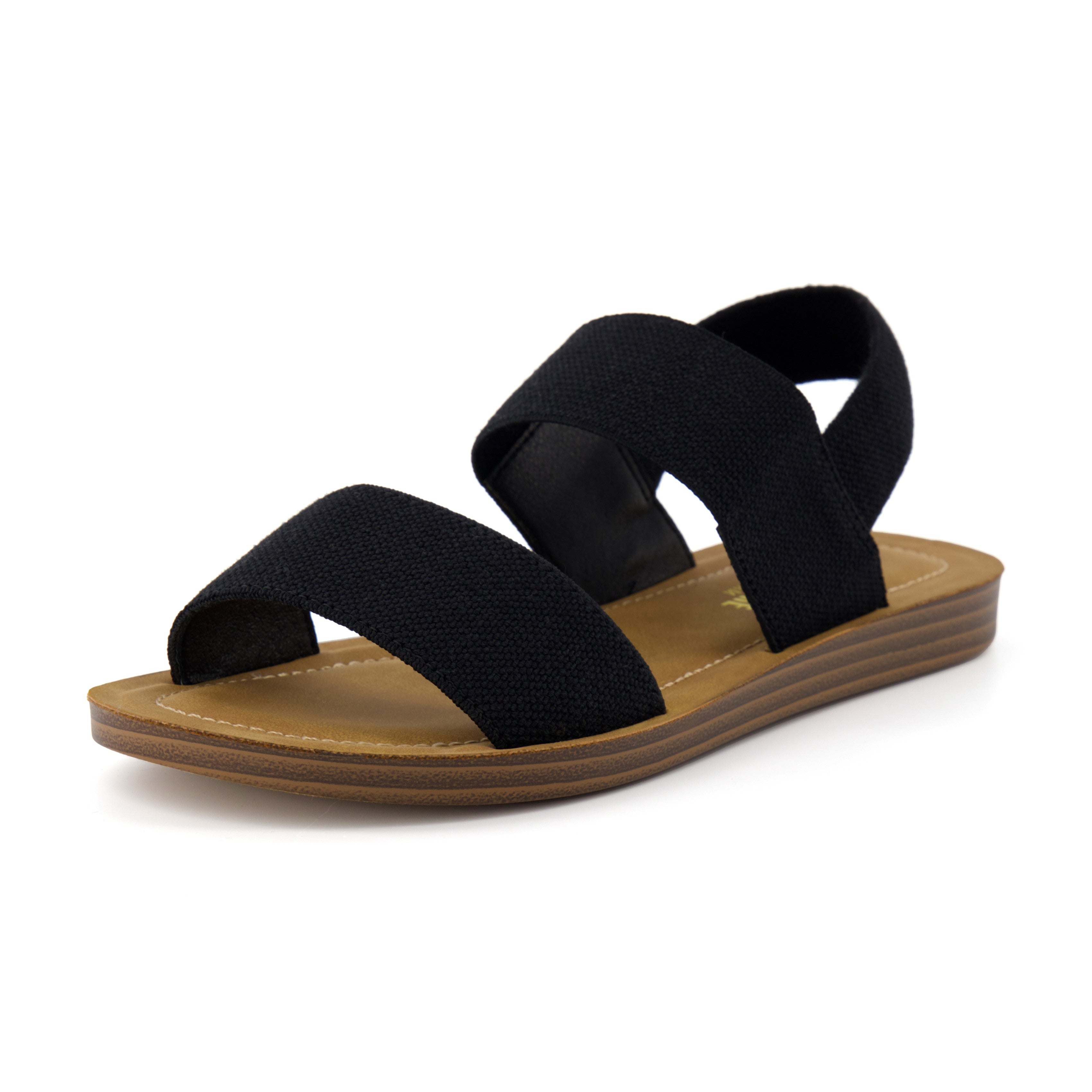 Gabi Stretch Linen Sandal Black