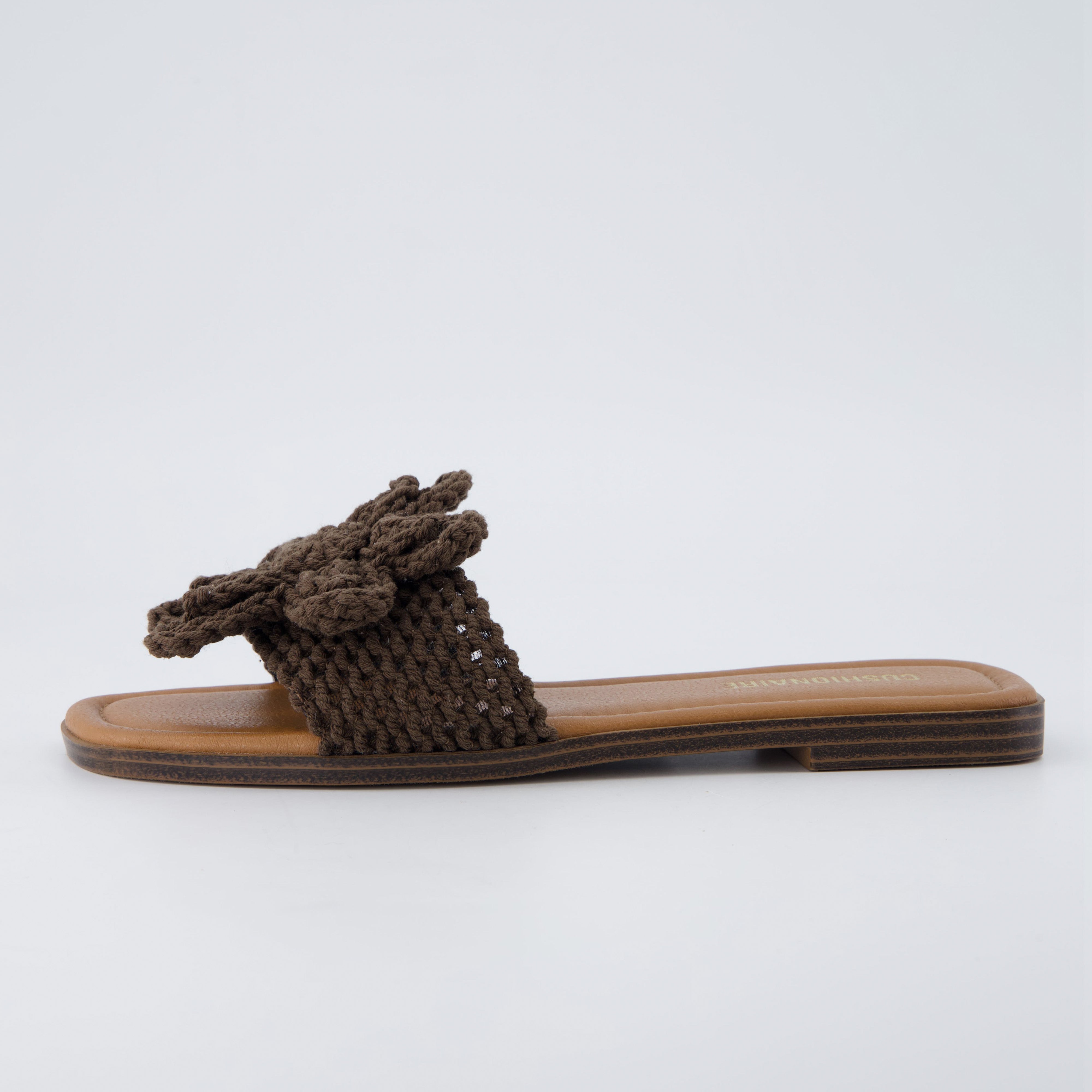 Gemma Knit Slides Brown