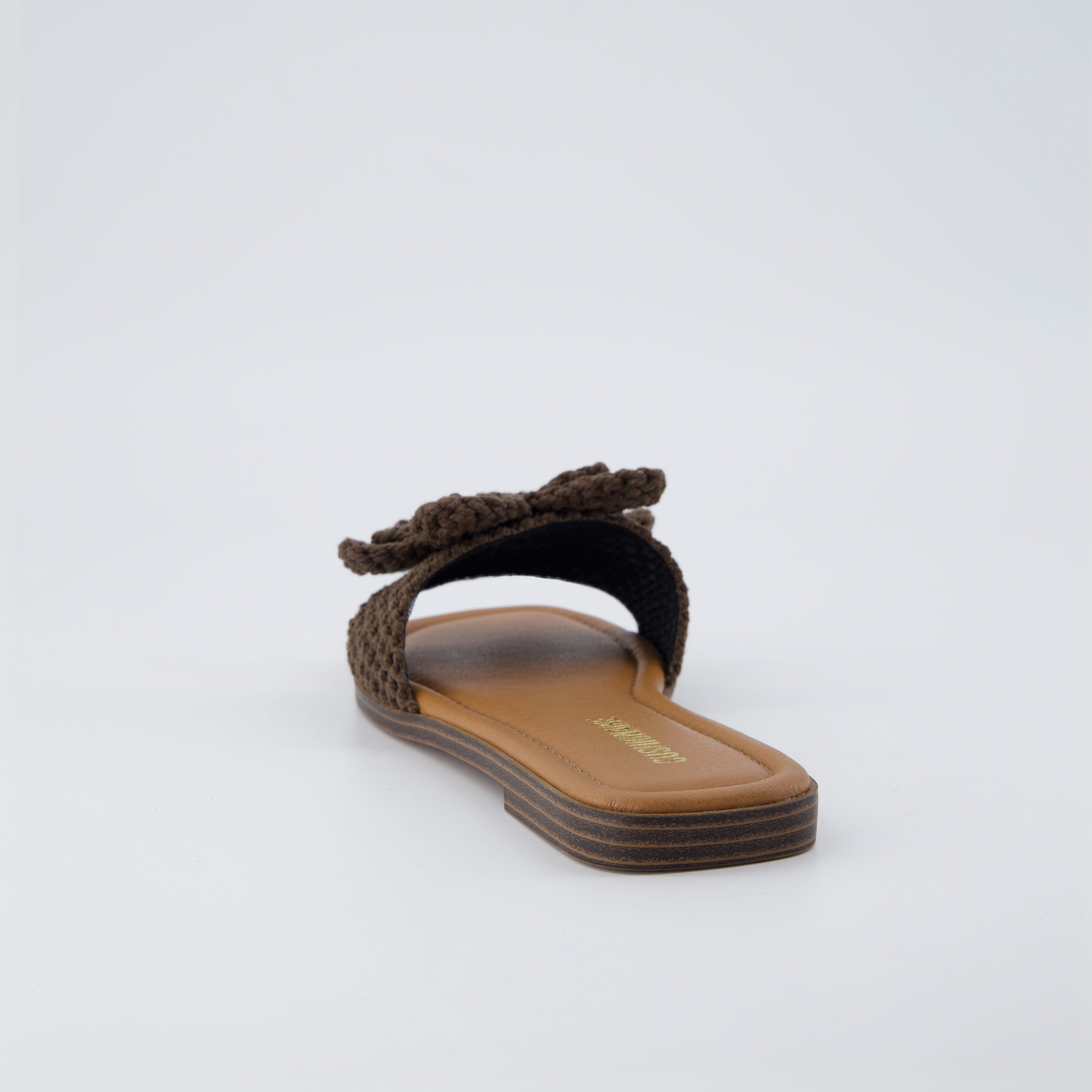 Gemma Knit Slides Brown