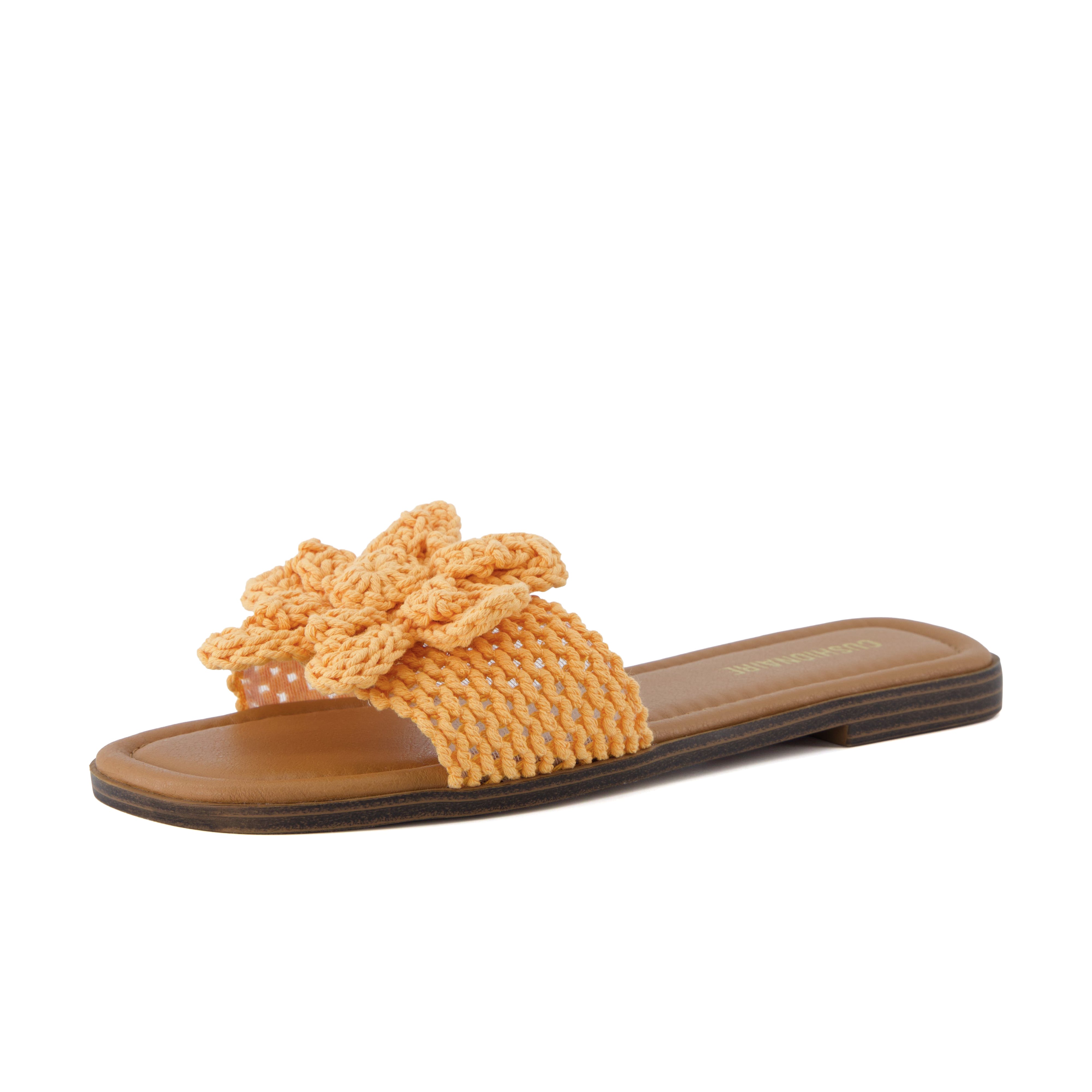 Gemma Knit Slides Orange