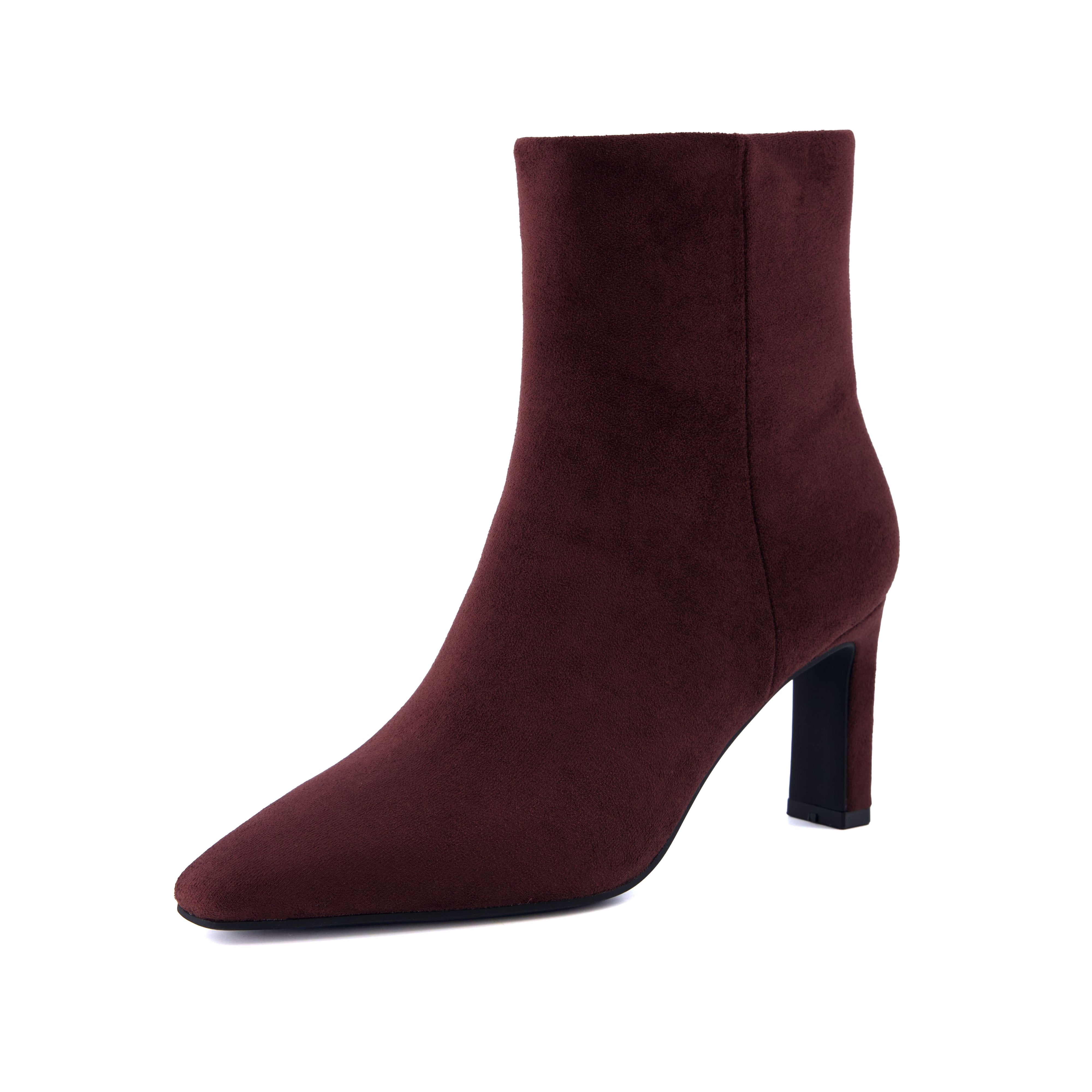 Giana High Heel Ankle Boots Burgundy Medium
