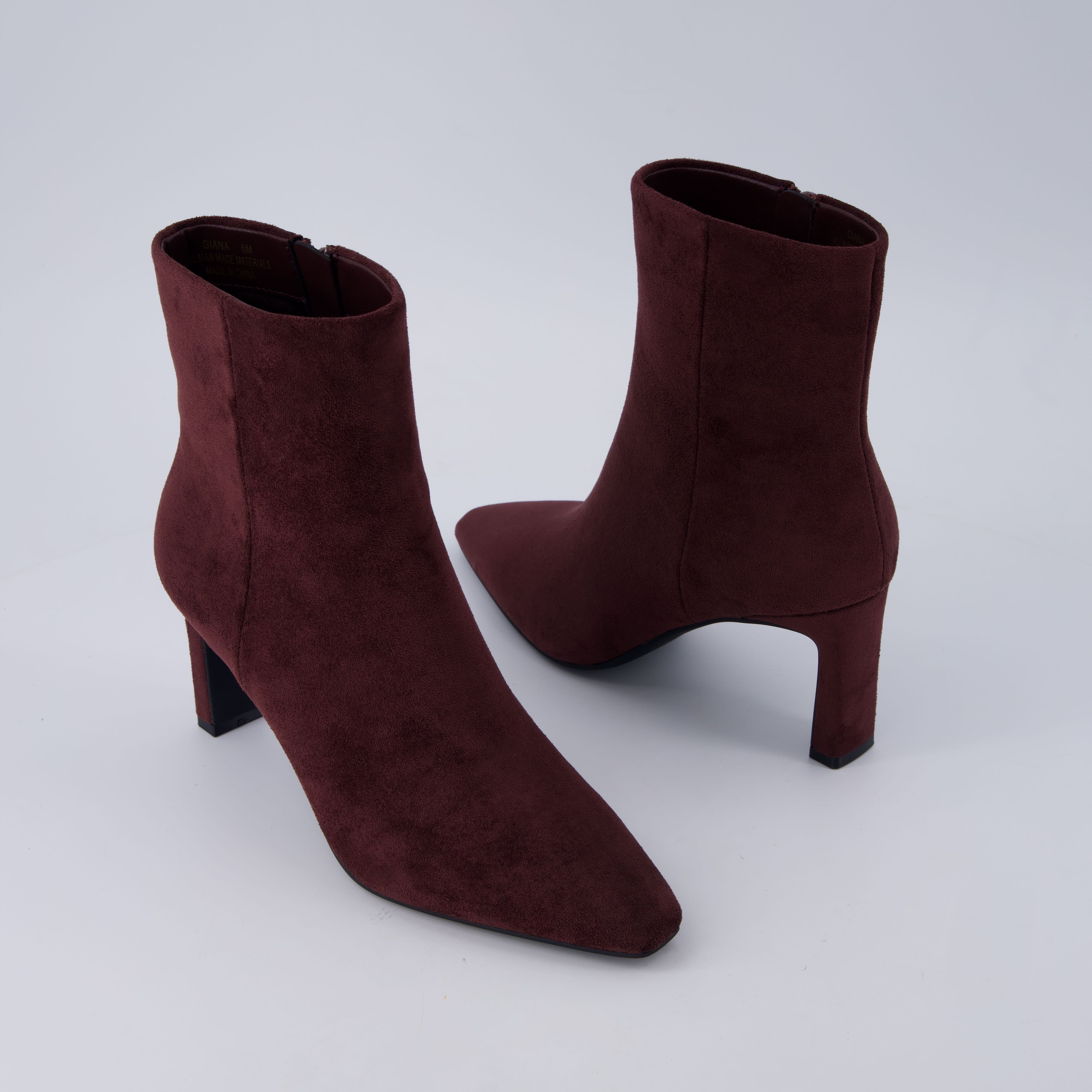 Giana High Heel Ankle Boots Burgundy Medium
