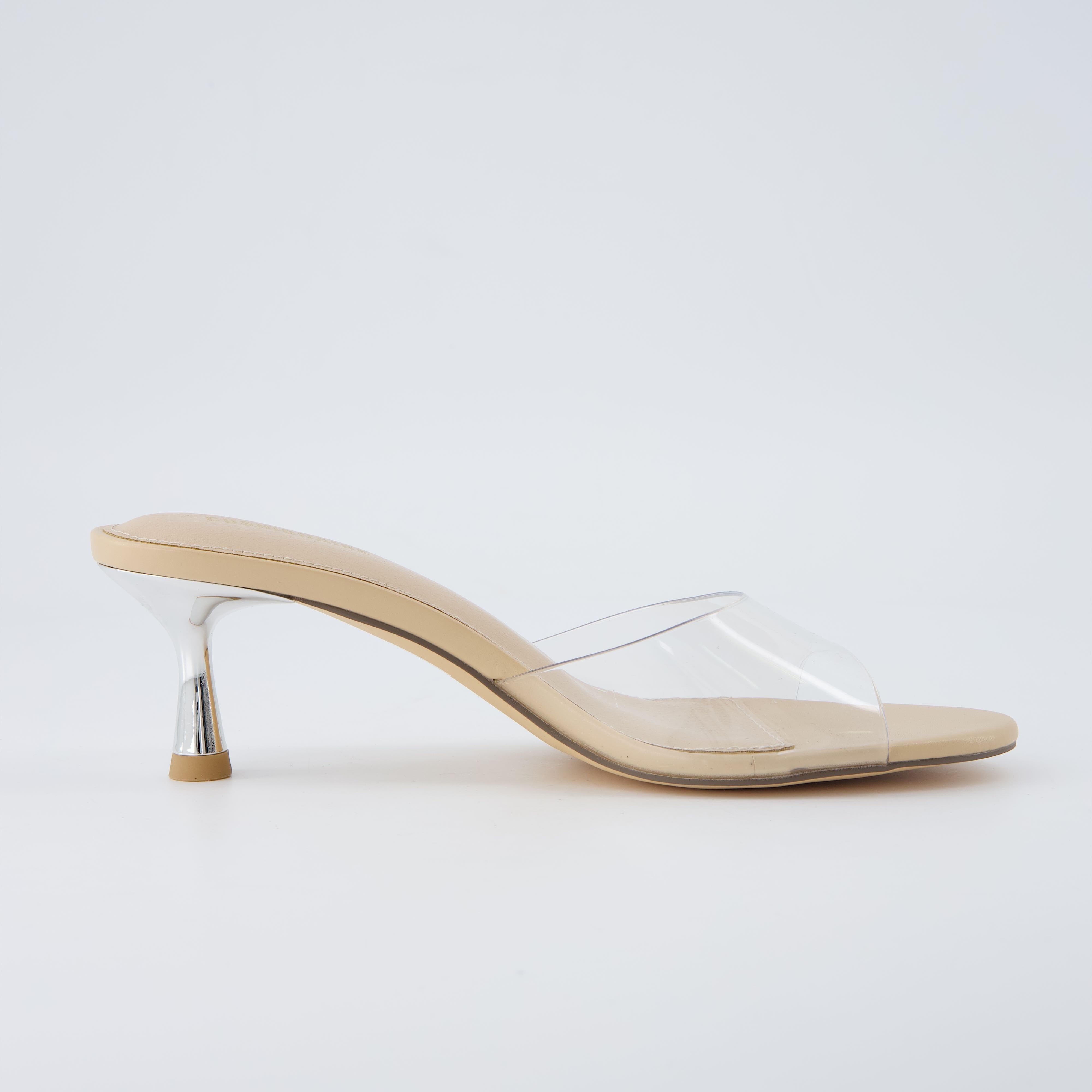 Giselle Kitten Heel Sandals Clear