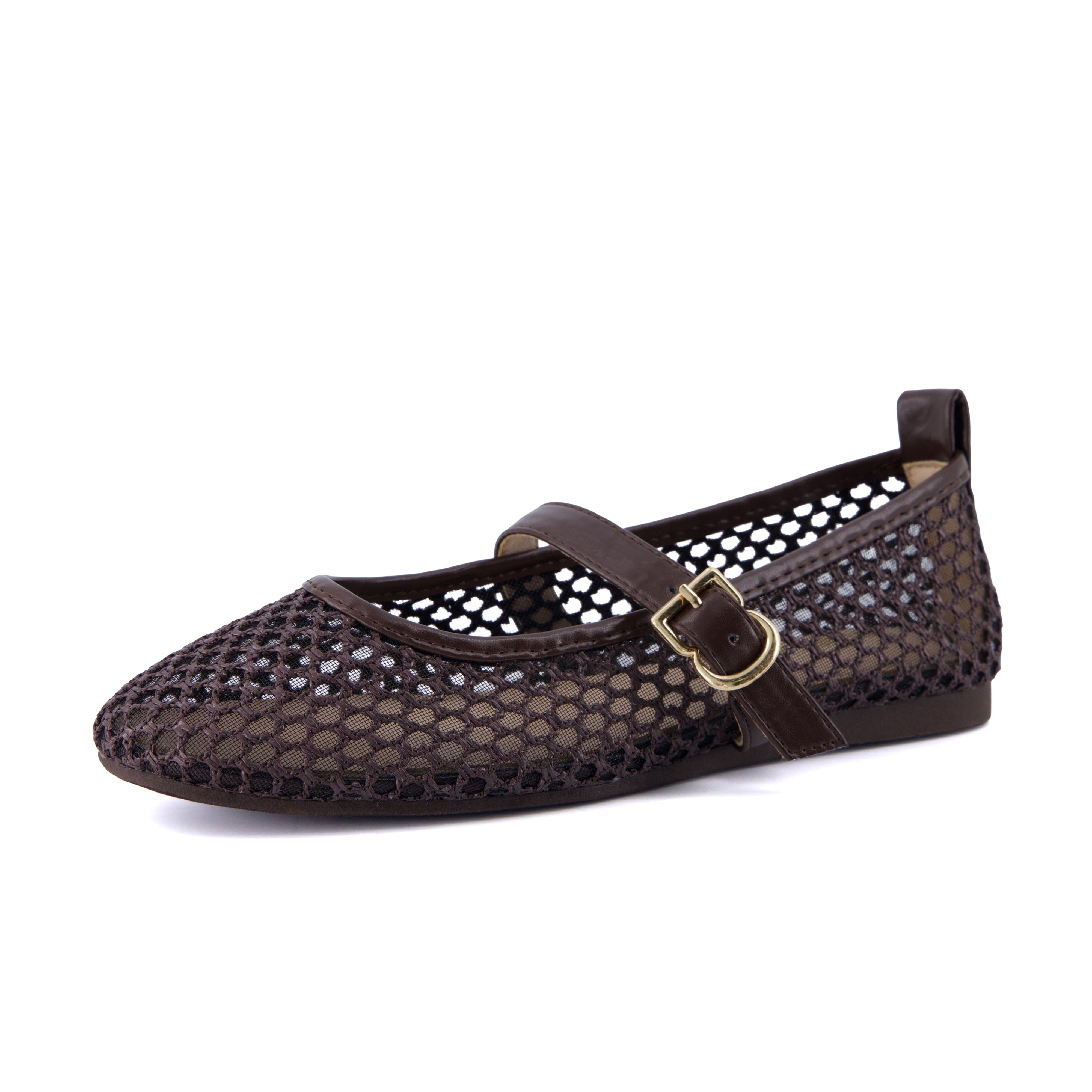 Cushionaire Gracie Mesh Mary Jane Flats for Women, Breathable