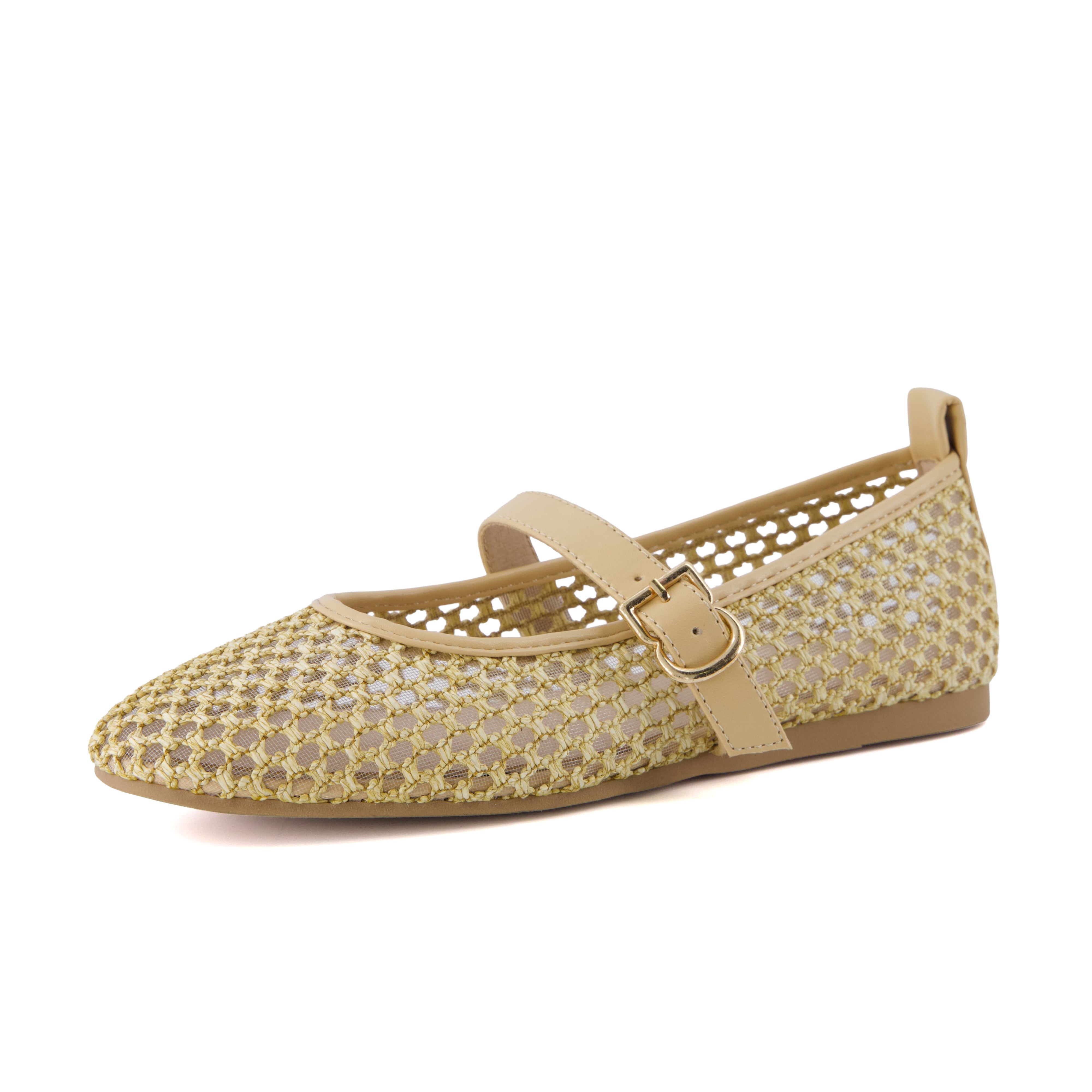 Cushionaire Gracie Mesh Mary Jane Flats for Women, Breathable
