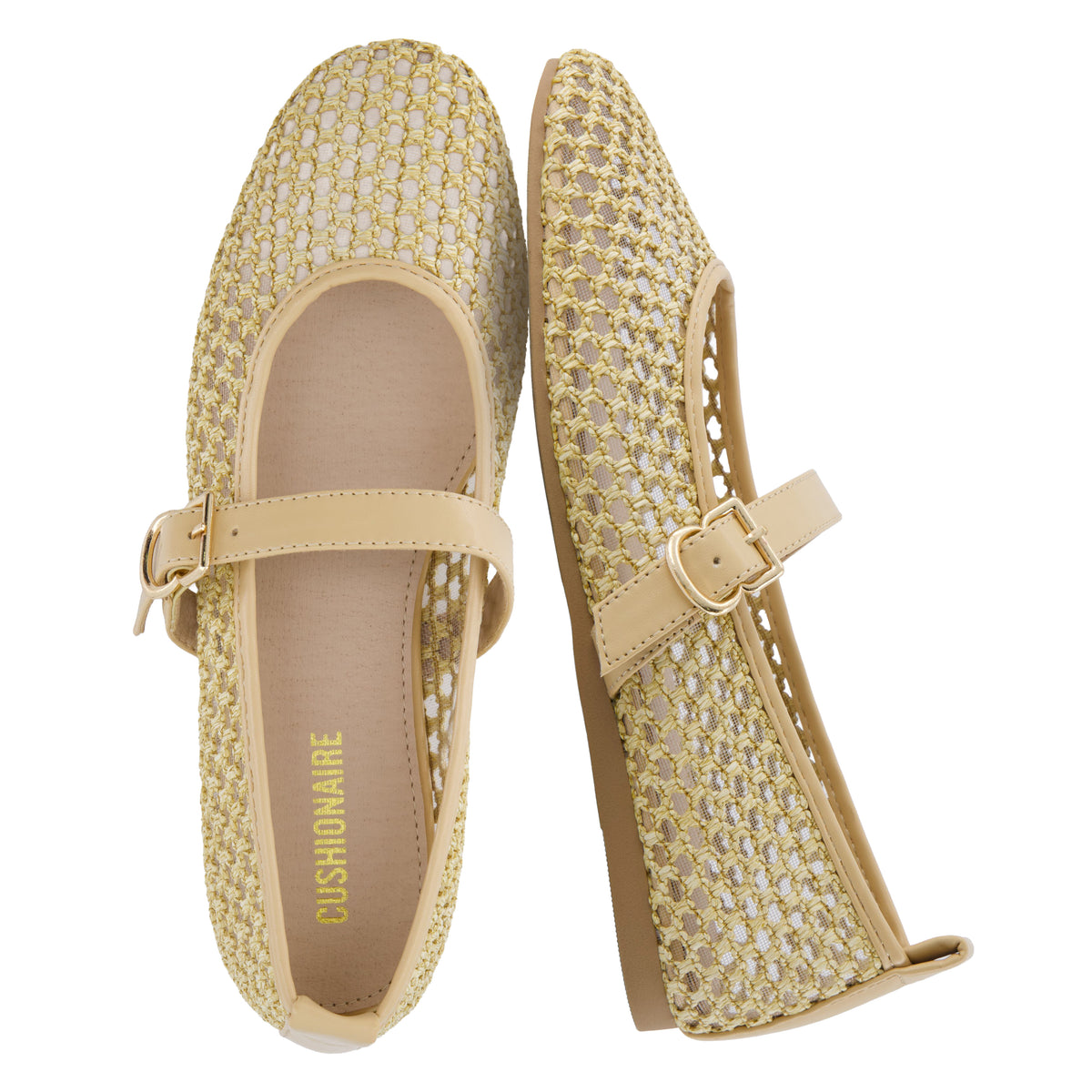 Gracie Mesh Mary Jane Flats Natural Medium