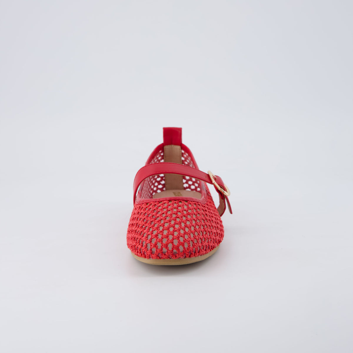 Gracie Mesh Mary Jane Flats Red Medium