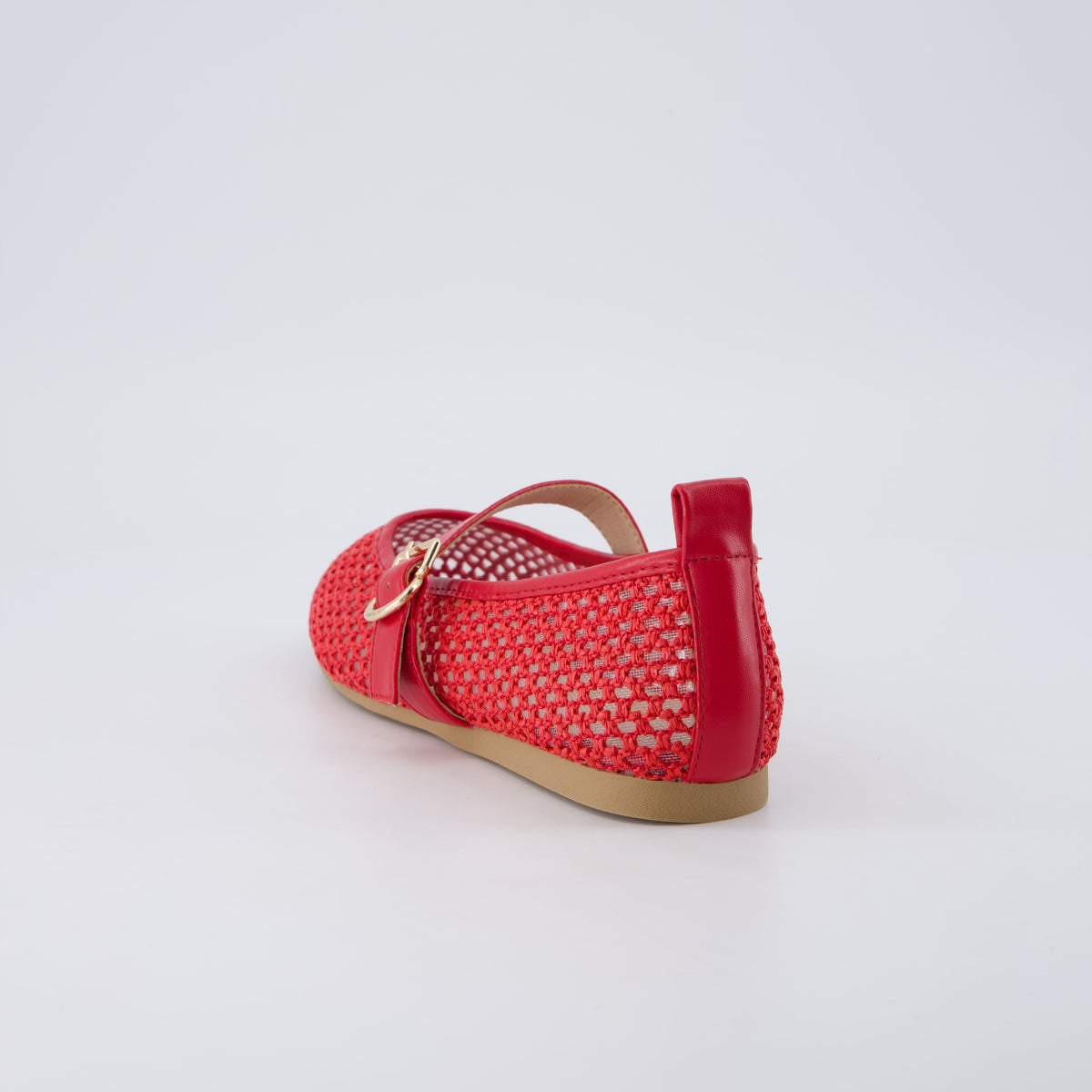Gracie Mesh Mary Jane Flats Red Medium