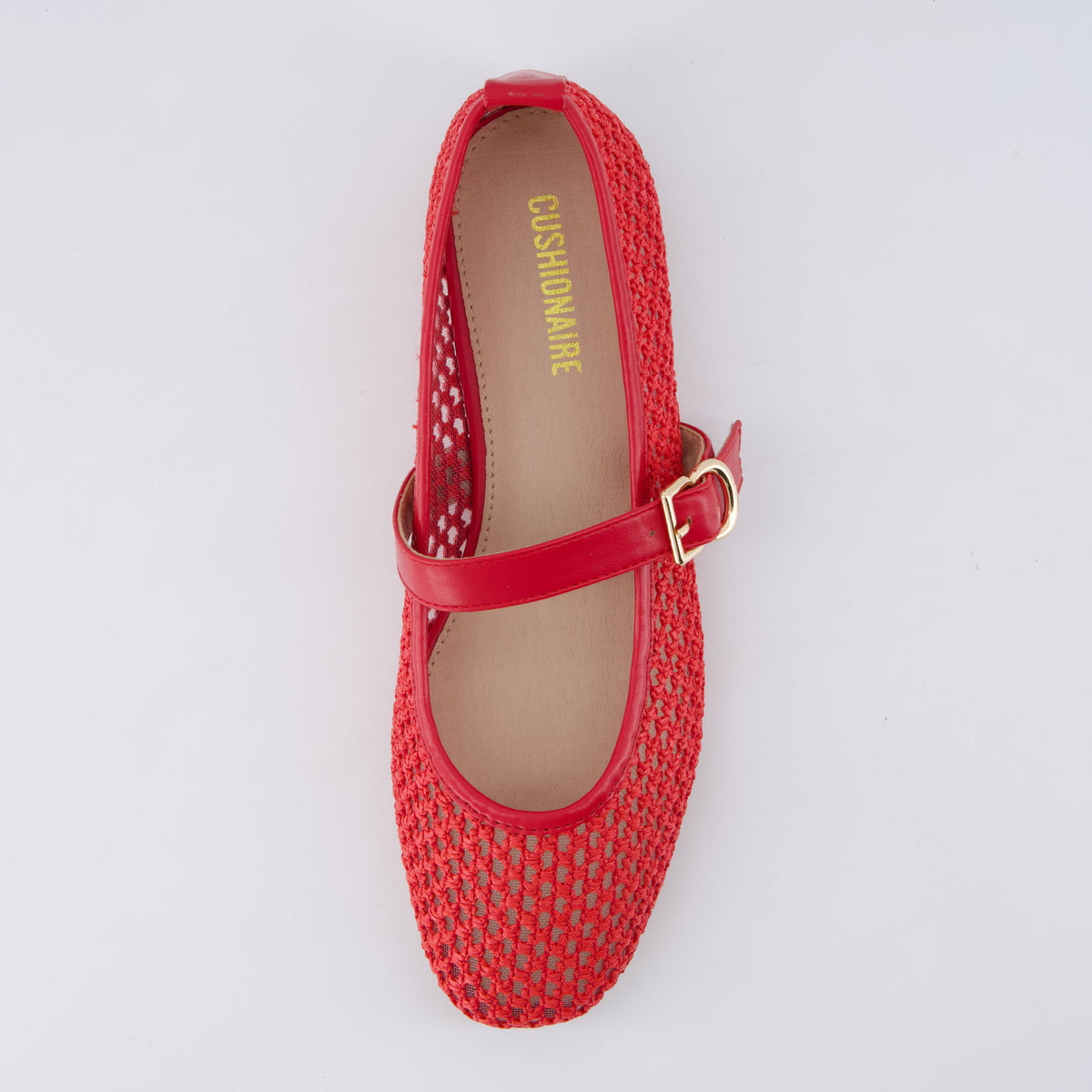 Gracie Mesh Mary Jane Flats Red Medium