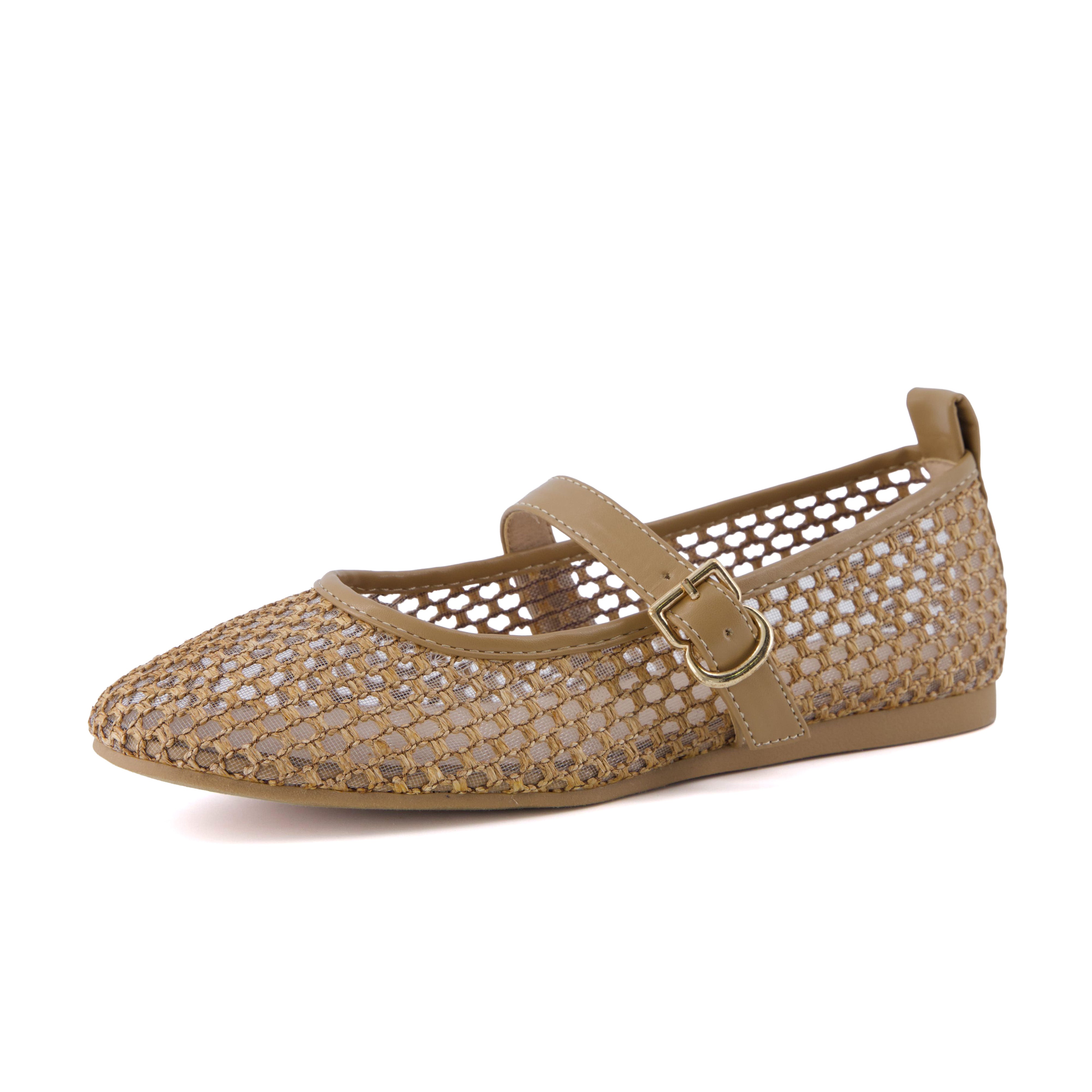 Cushionaire Gracie Mesh Mary Jane Flats for Women, Breathable