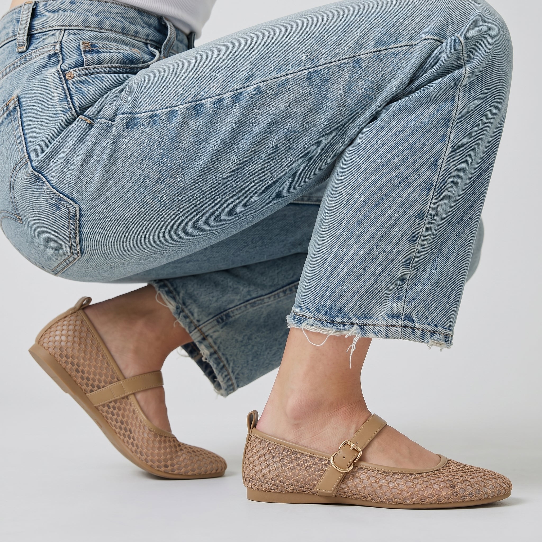 Gracie Mesh Mary Jane Flats