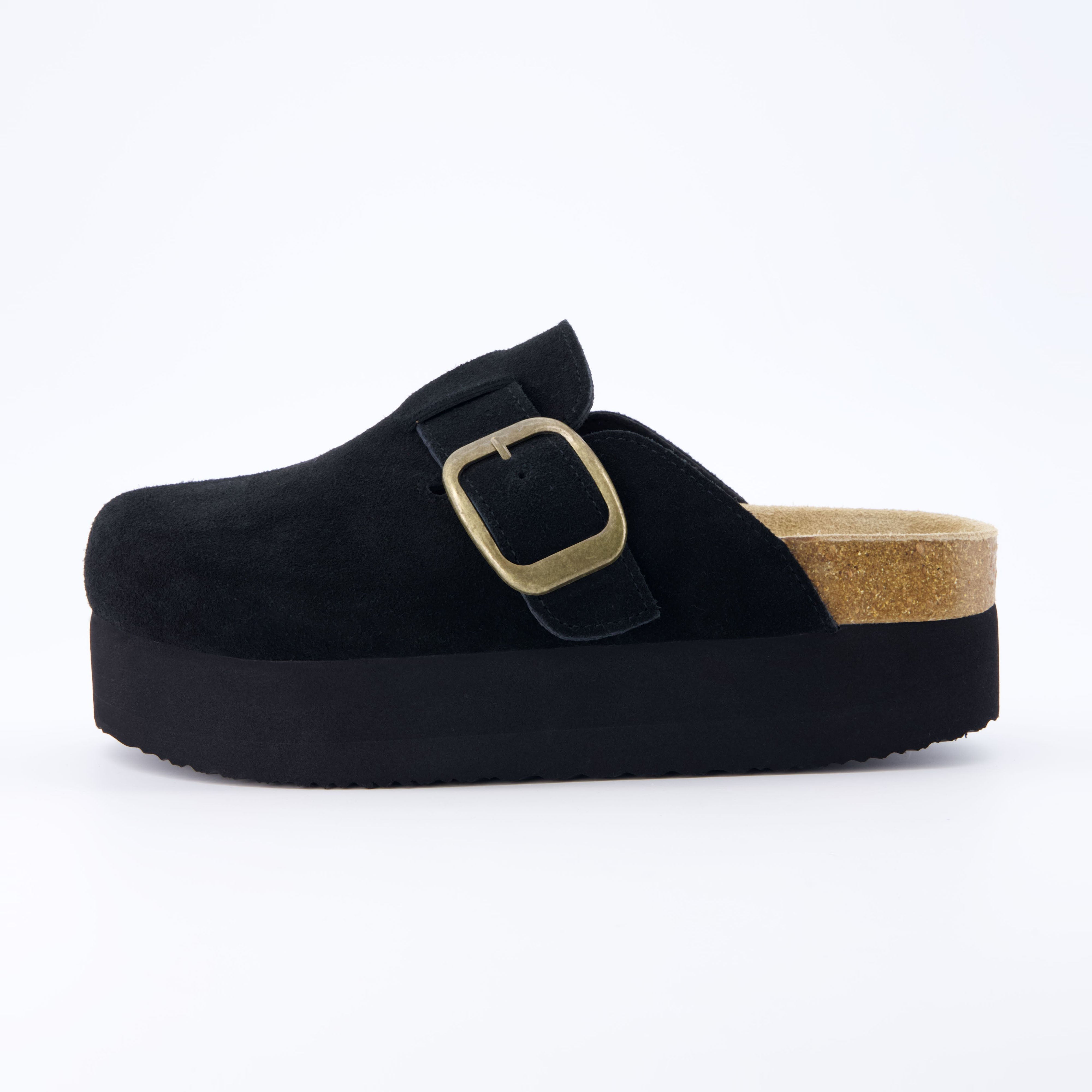 Granola 2 Suede Platform Clog Black