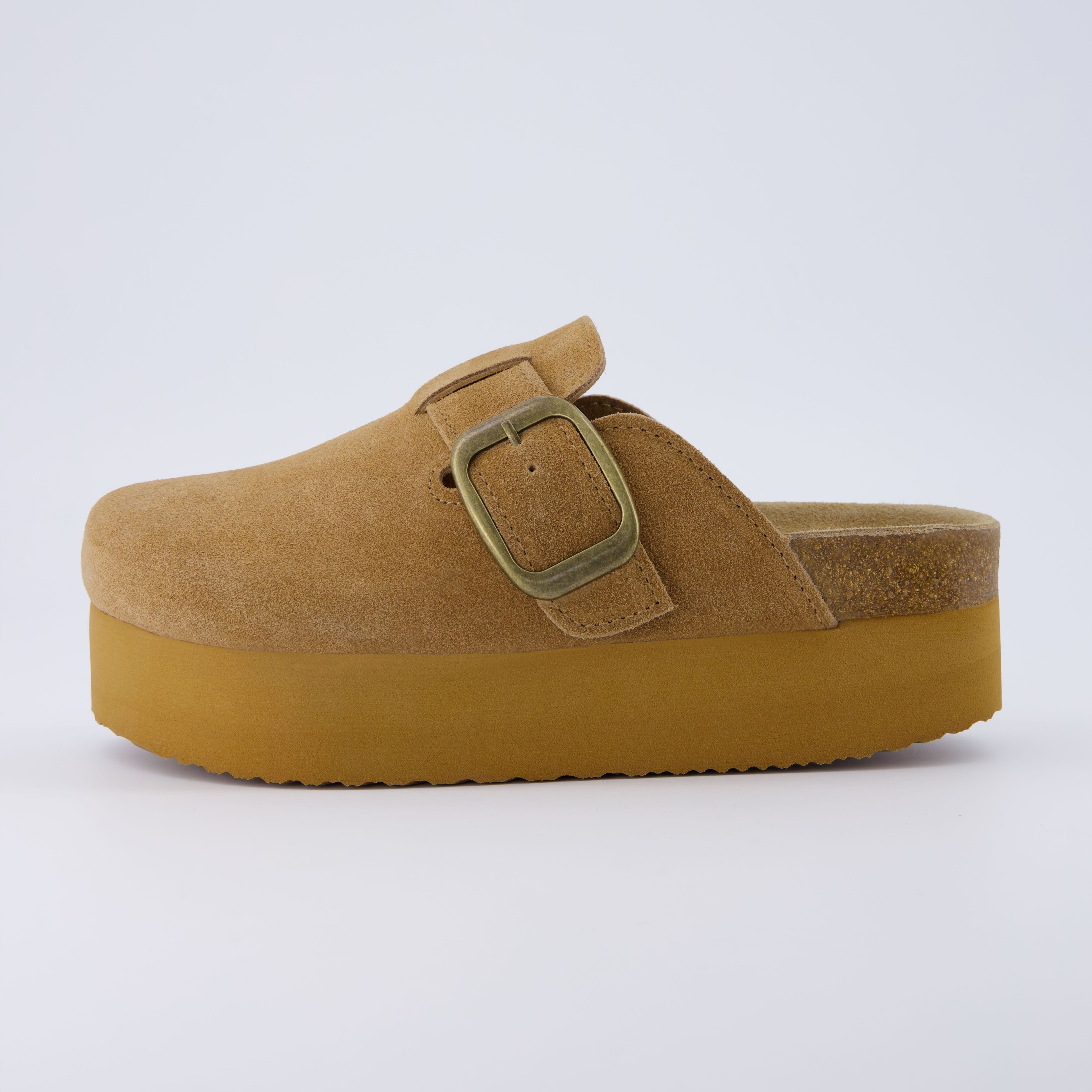 Granola 2 Suede Platform Clog Chestnut