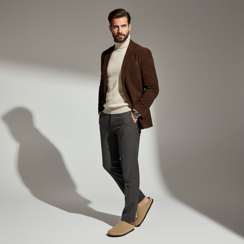 Heath Men's Leather Clogs Taupe Medium