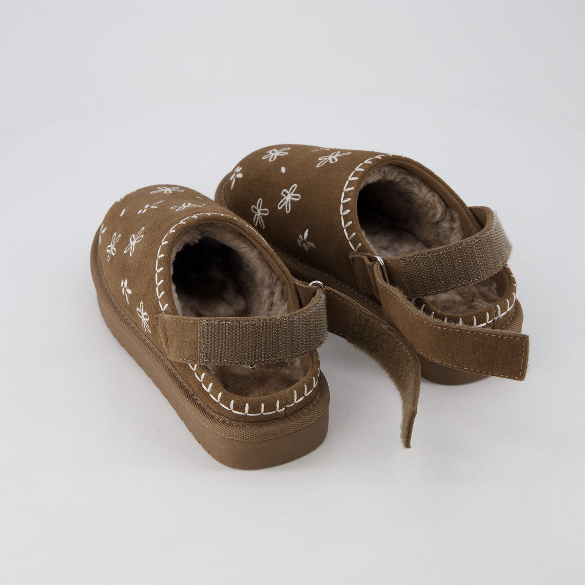 Habit Kids Slippers Brown Genuine Suede Medium