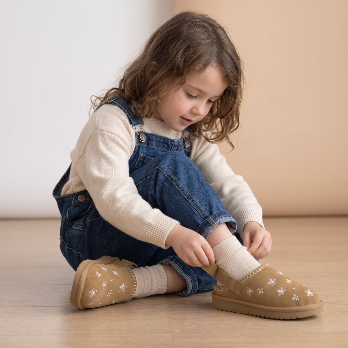 Habit Kids Slippers Chestnut Genuine Suede Medium