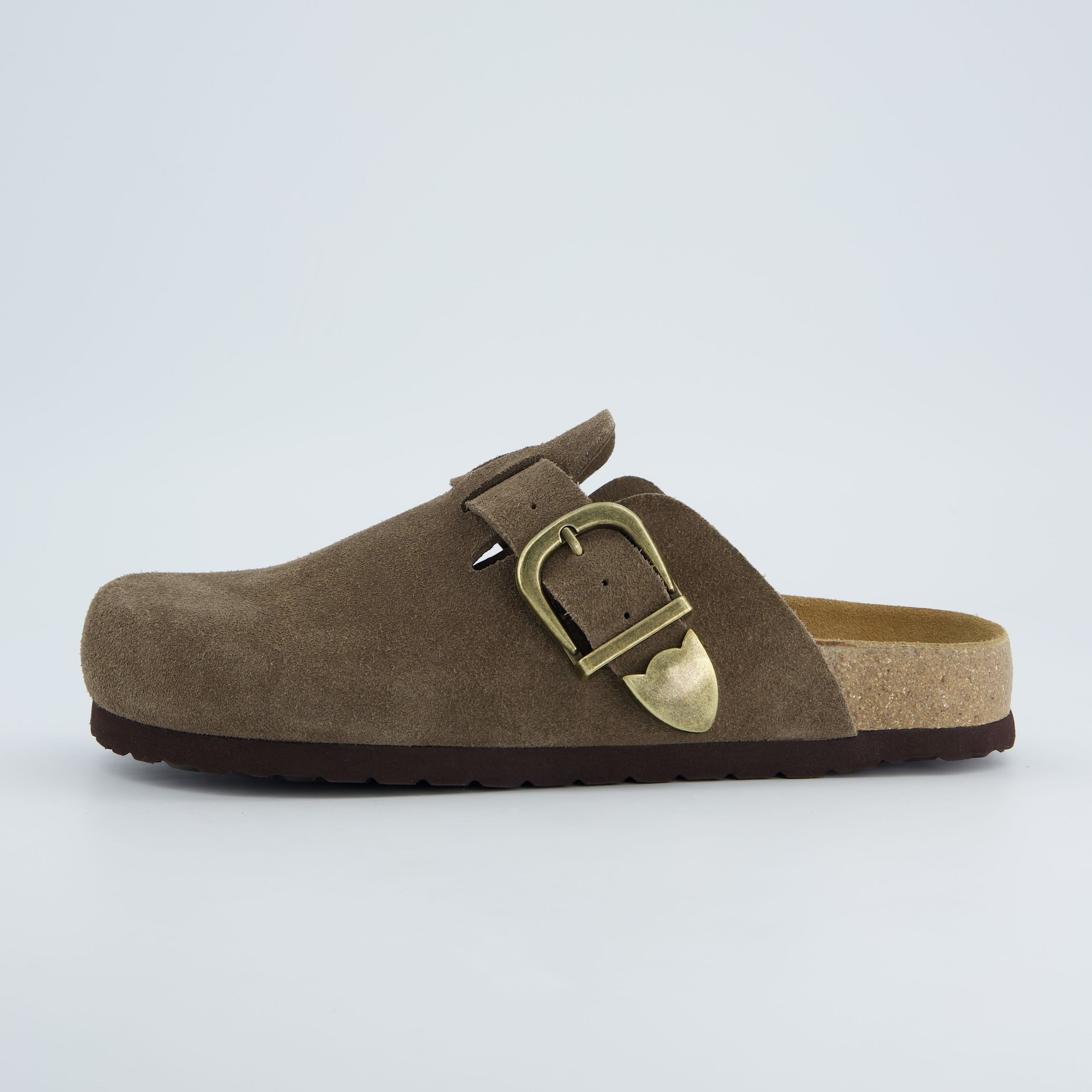 Hamlet Leather Clogs Dark Taupe