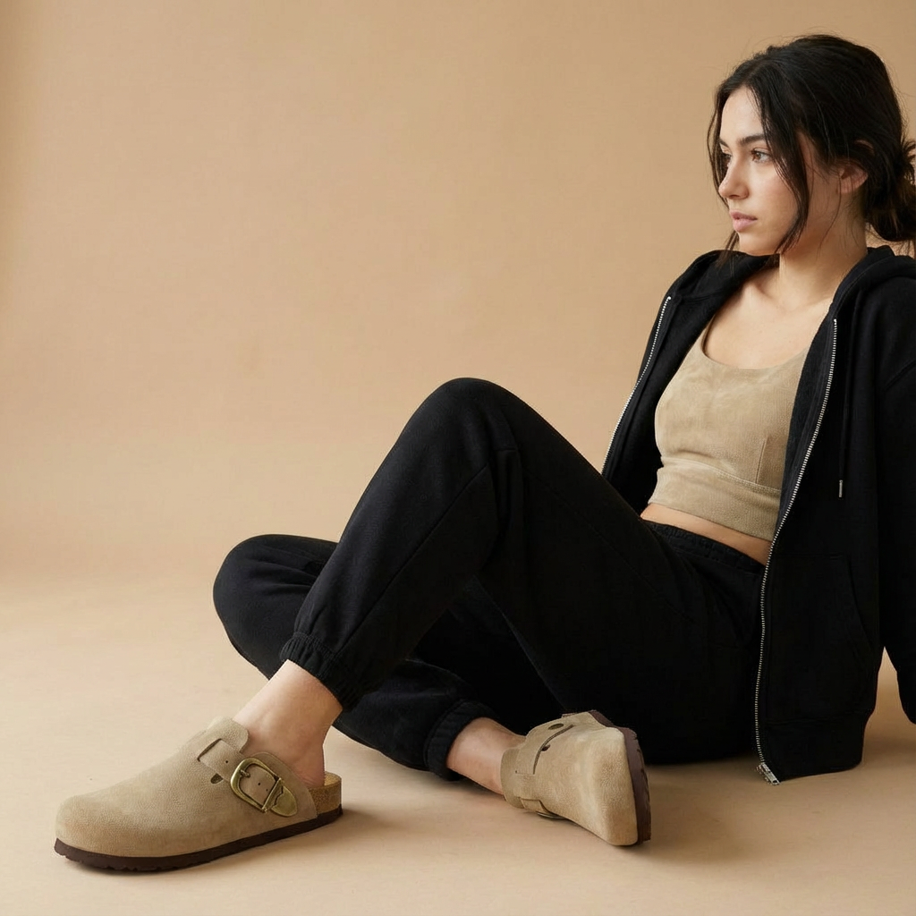 Hamlet Leather Clogs Beige