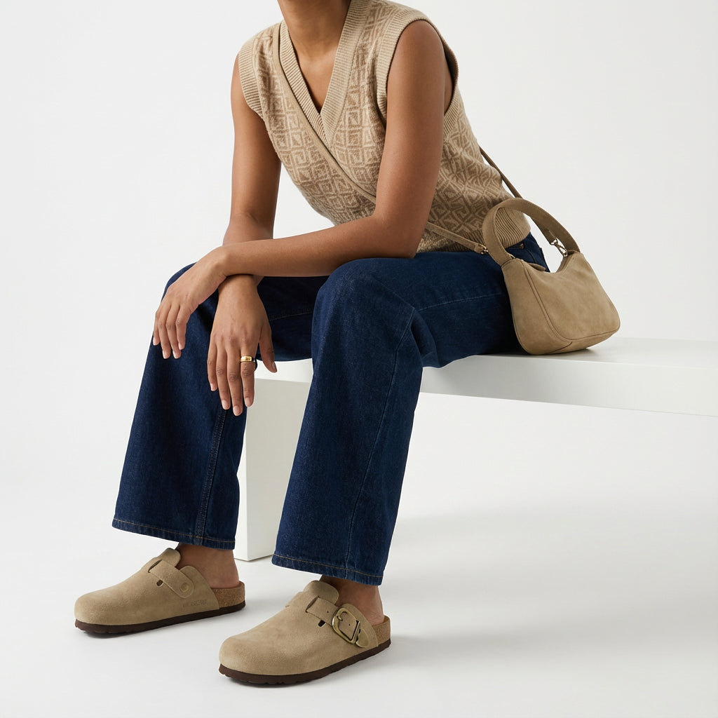 Cushionaire Hamlet Genuine Leather Suede Clogs for Women - Slip On Cushionaire Hamlet Genuine Leather Suede Clogs for Women - Slip On