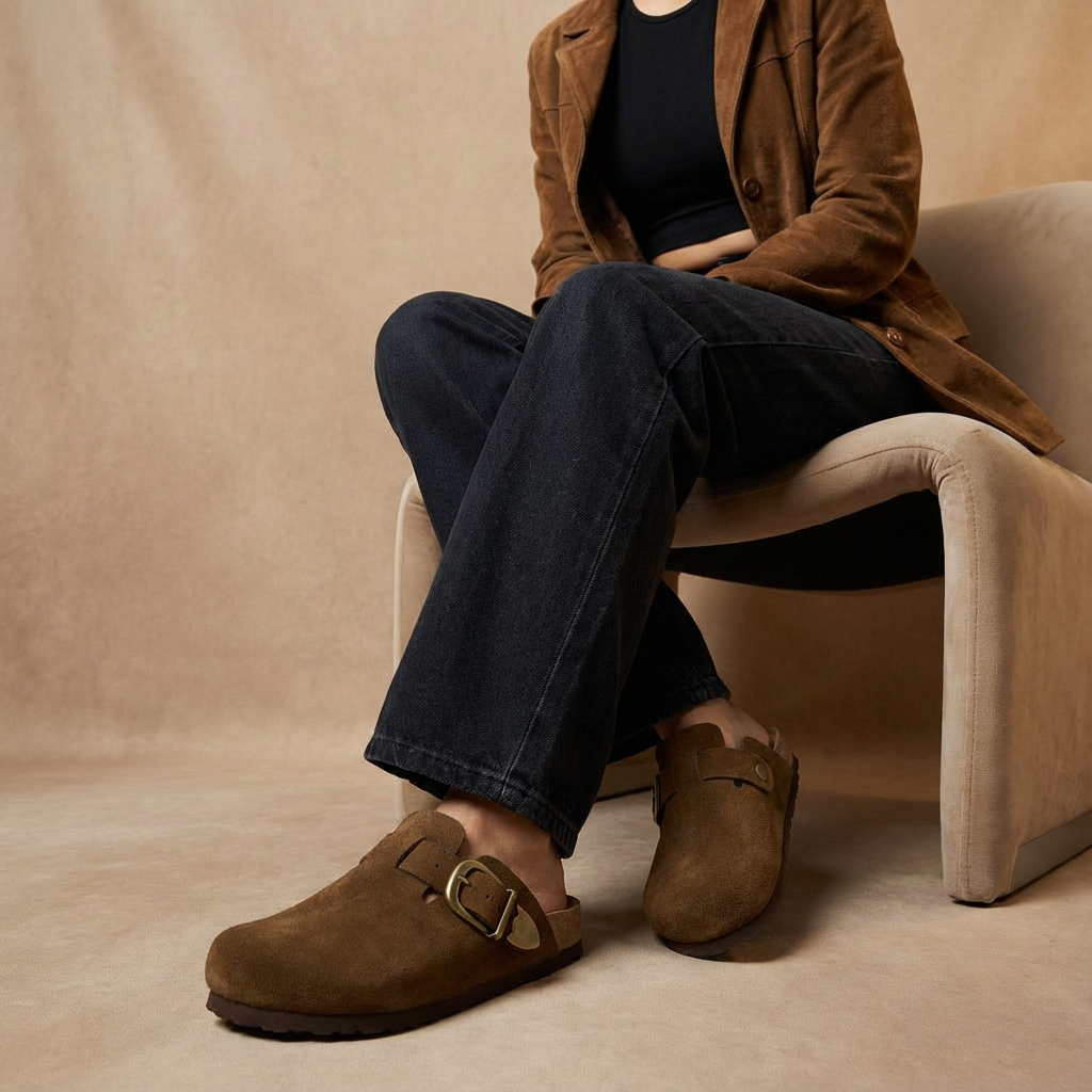 Hamlet Leather Clogs Brown