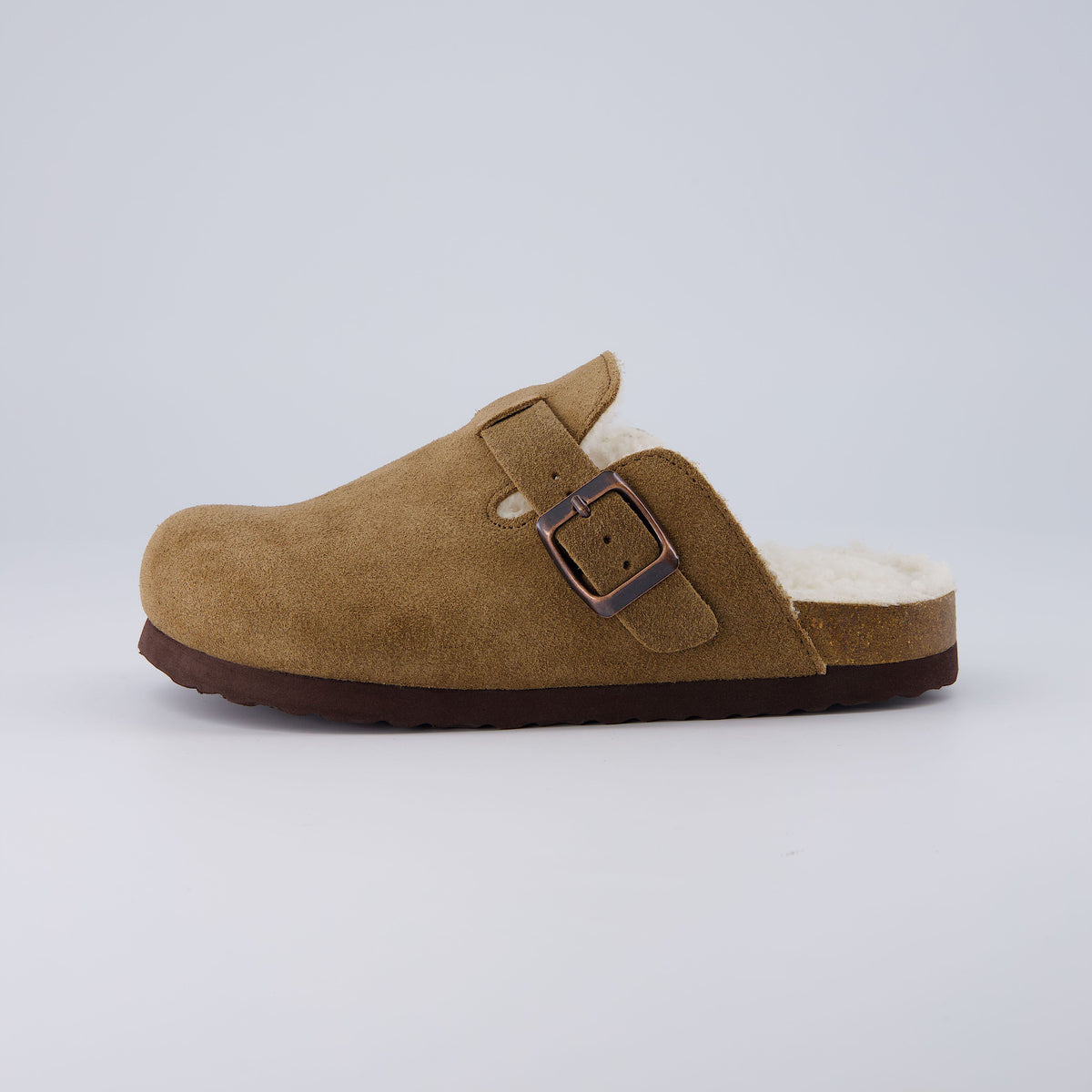 Hana-K Fur Lined Clog Brown Medium
