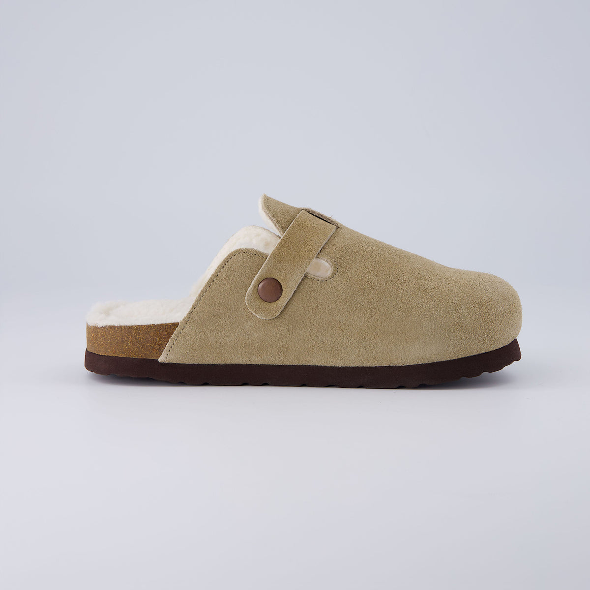 Hana-K Fur Lined Clog Taupe Medium
