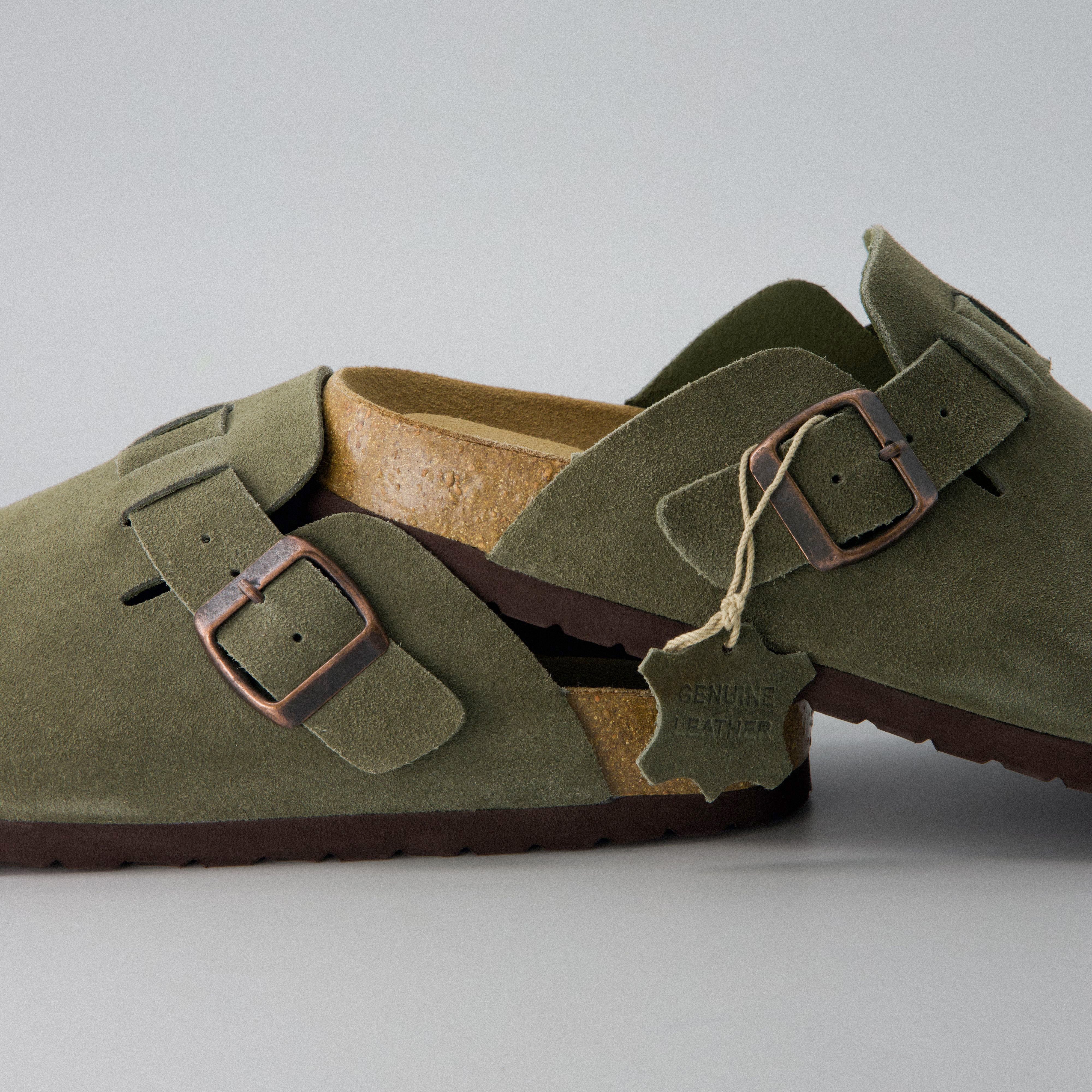Hana Leather Clog Khaki