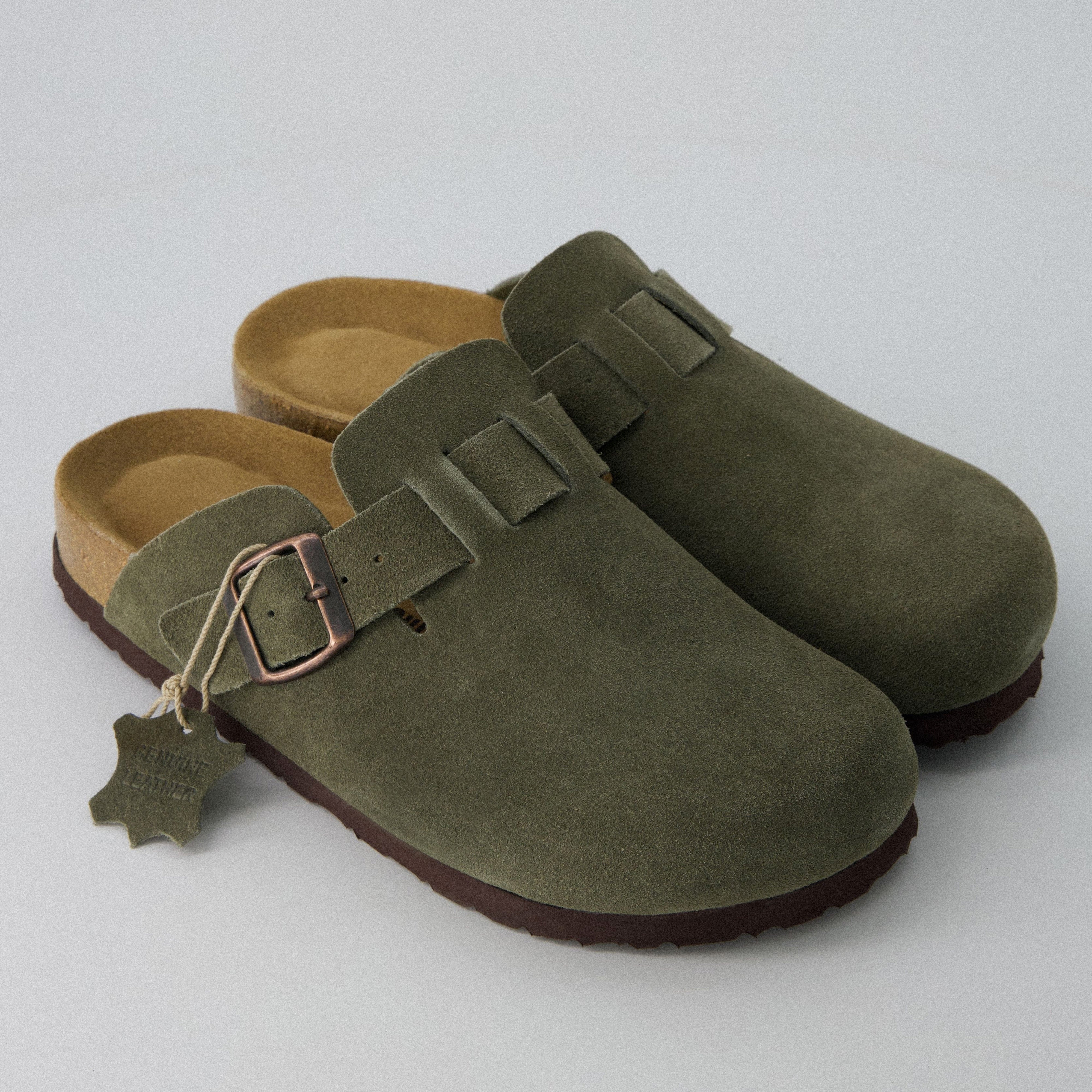 Hana Leather Clog Khaki