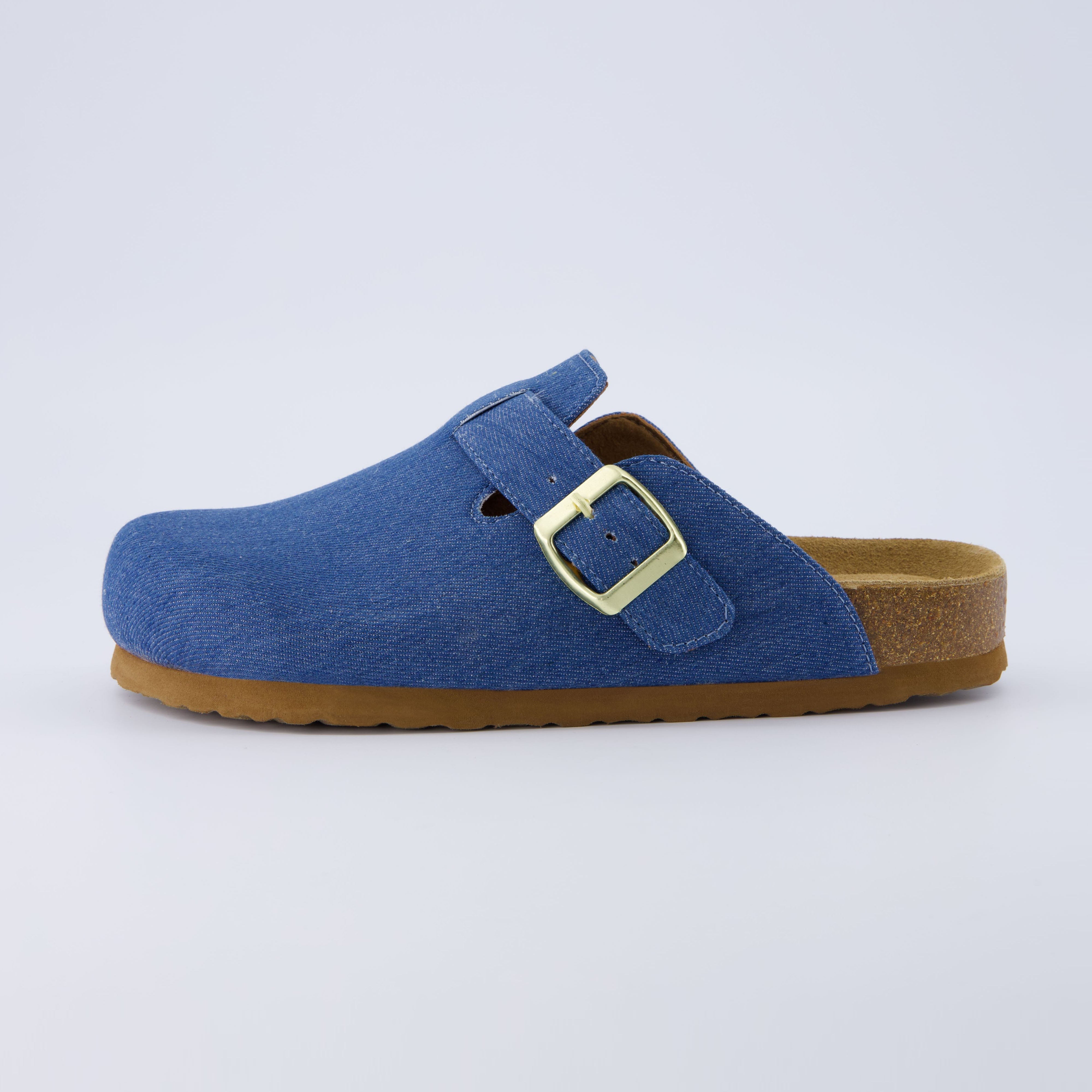 Hana Cork Footbed Clog Light Denim