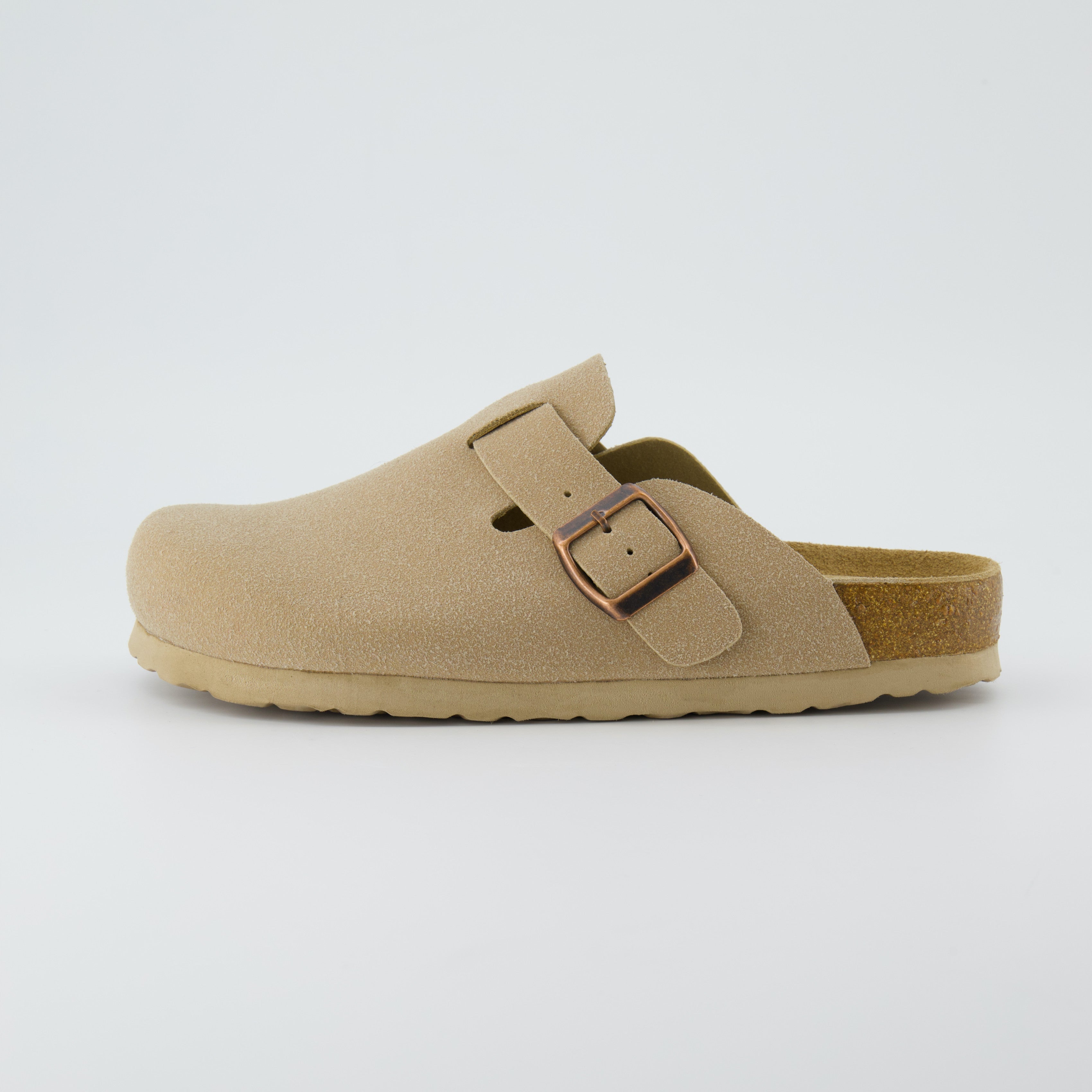 Hana Cork Footbed Clog Sand Suede