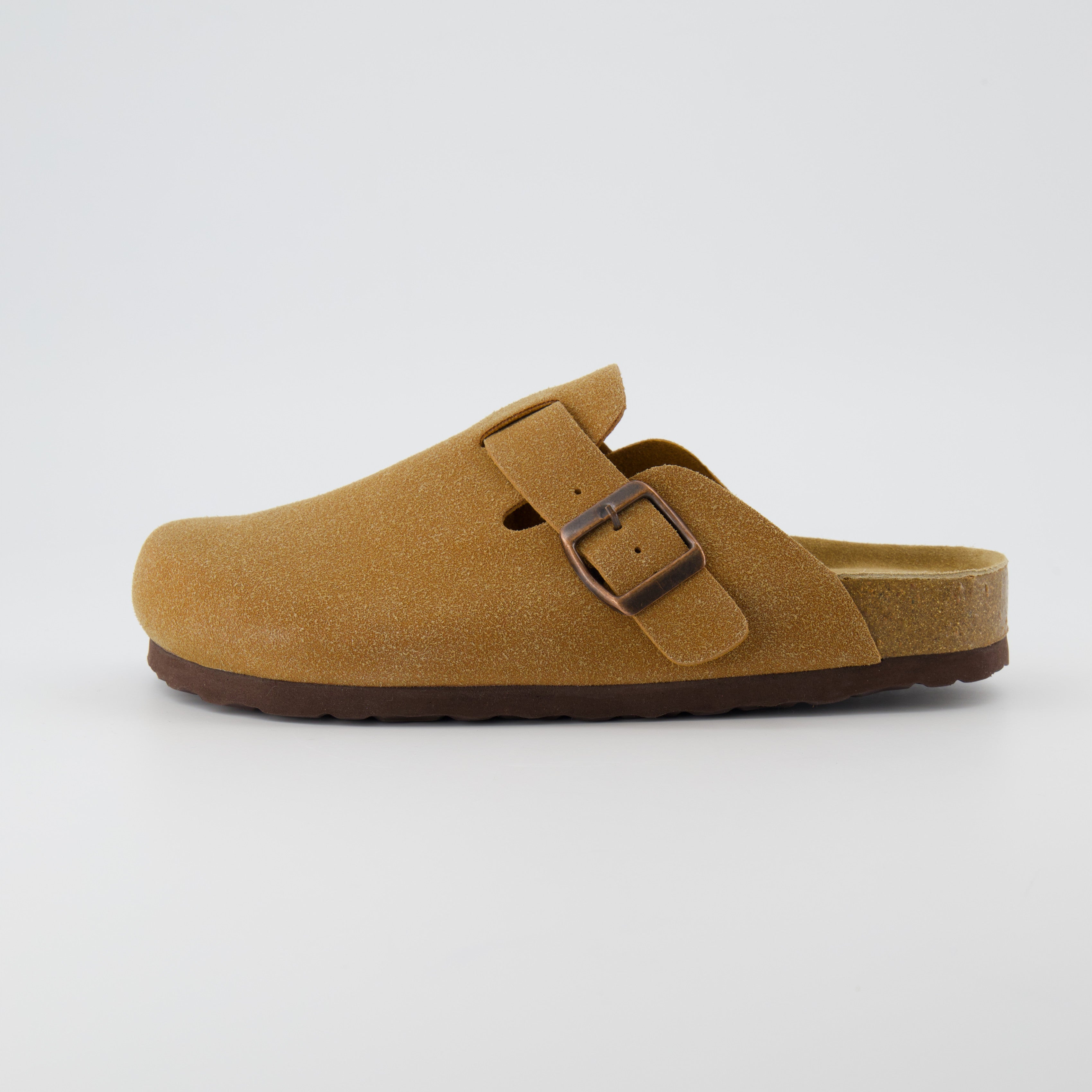 Hana Cork Footbed Clog Tan Suede