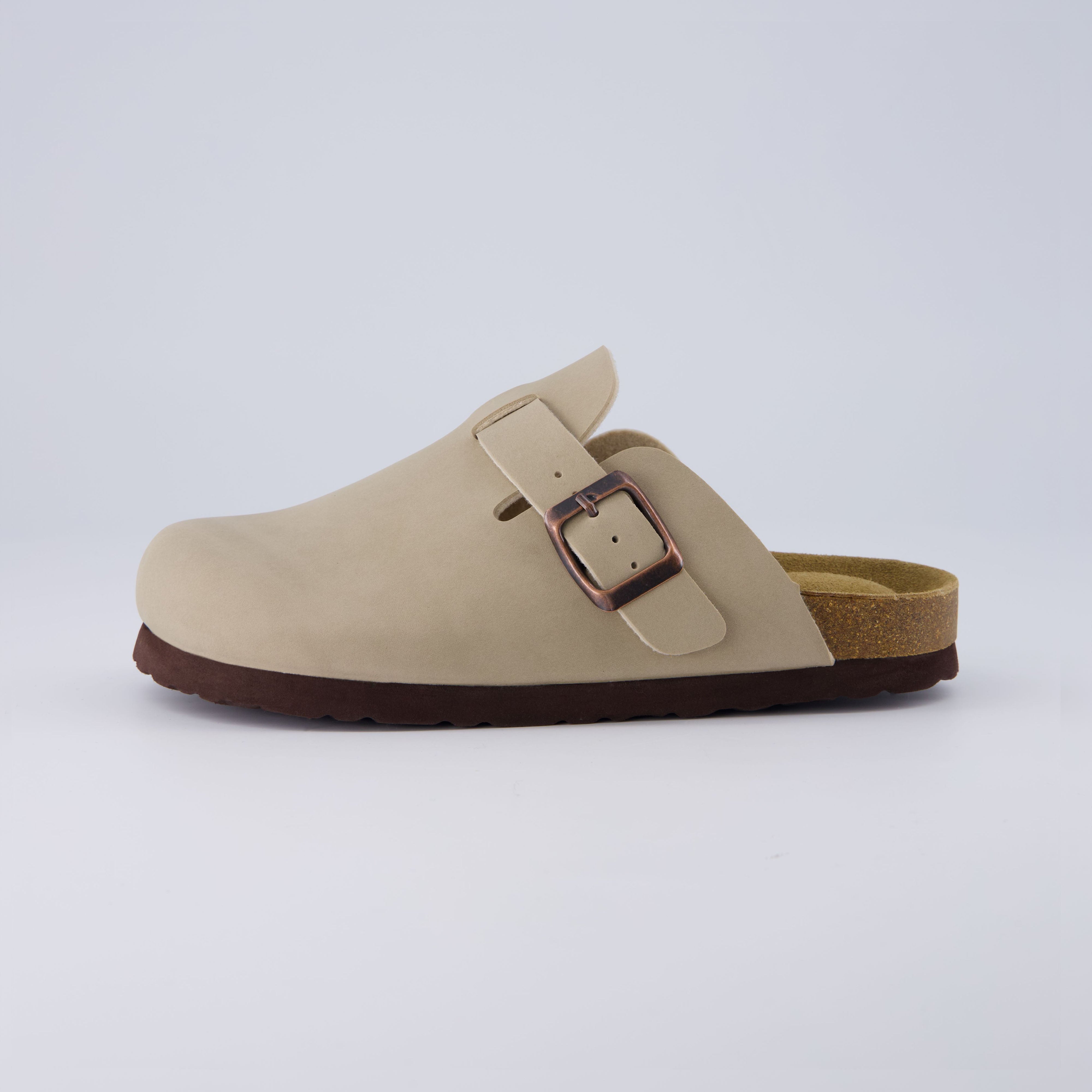 Hana-K Cork Footbed Clog Stone Nubuck