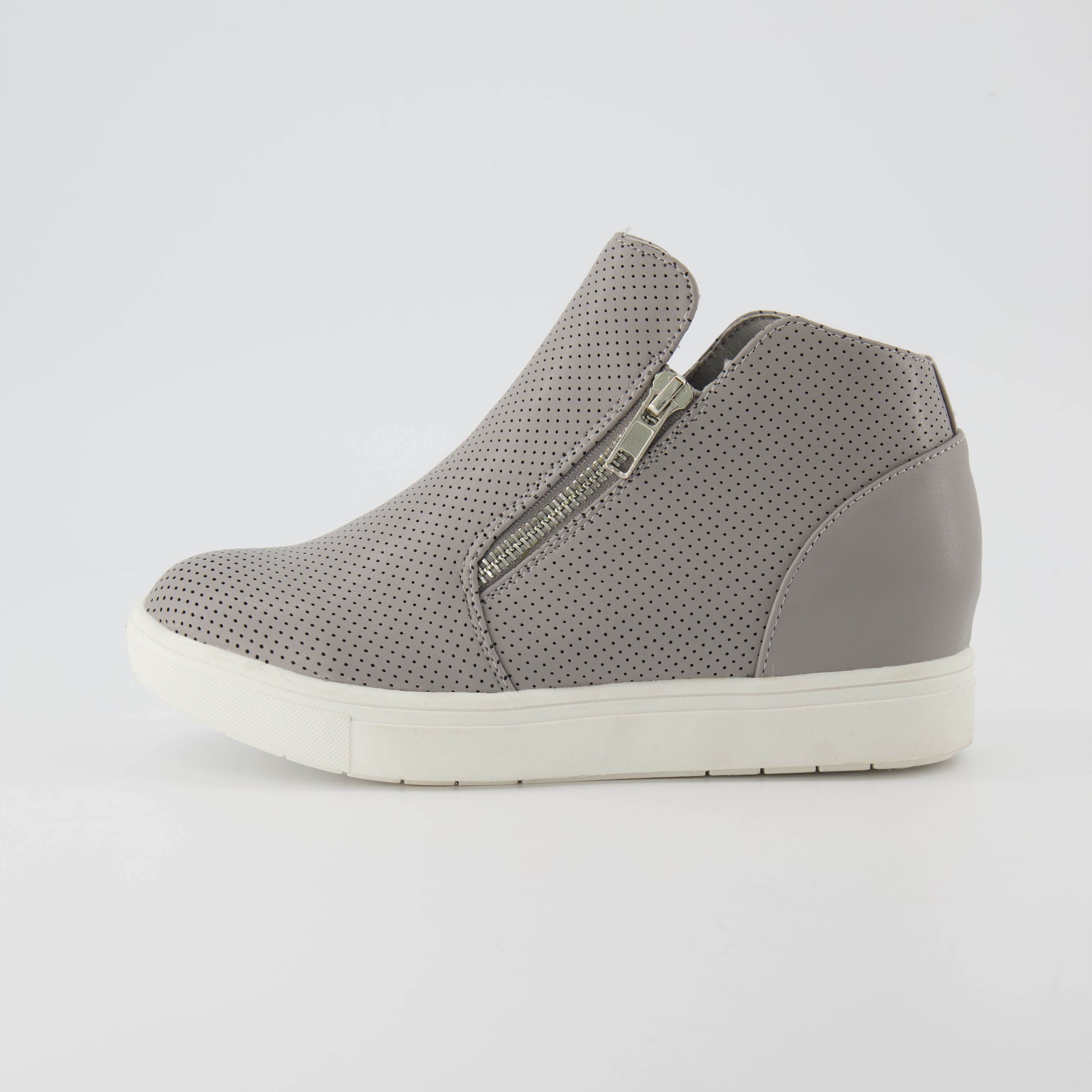 Soda Taylor Hidden Wedge Sneaker Shoes - Side Zipper Camouflage Khaki, Women's Size 5.5