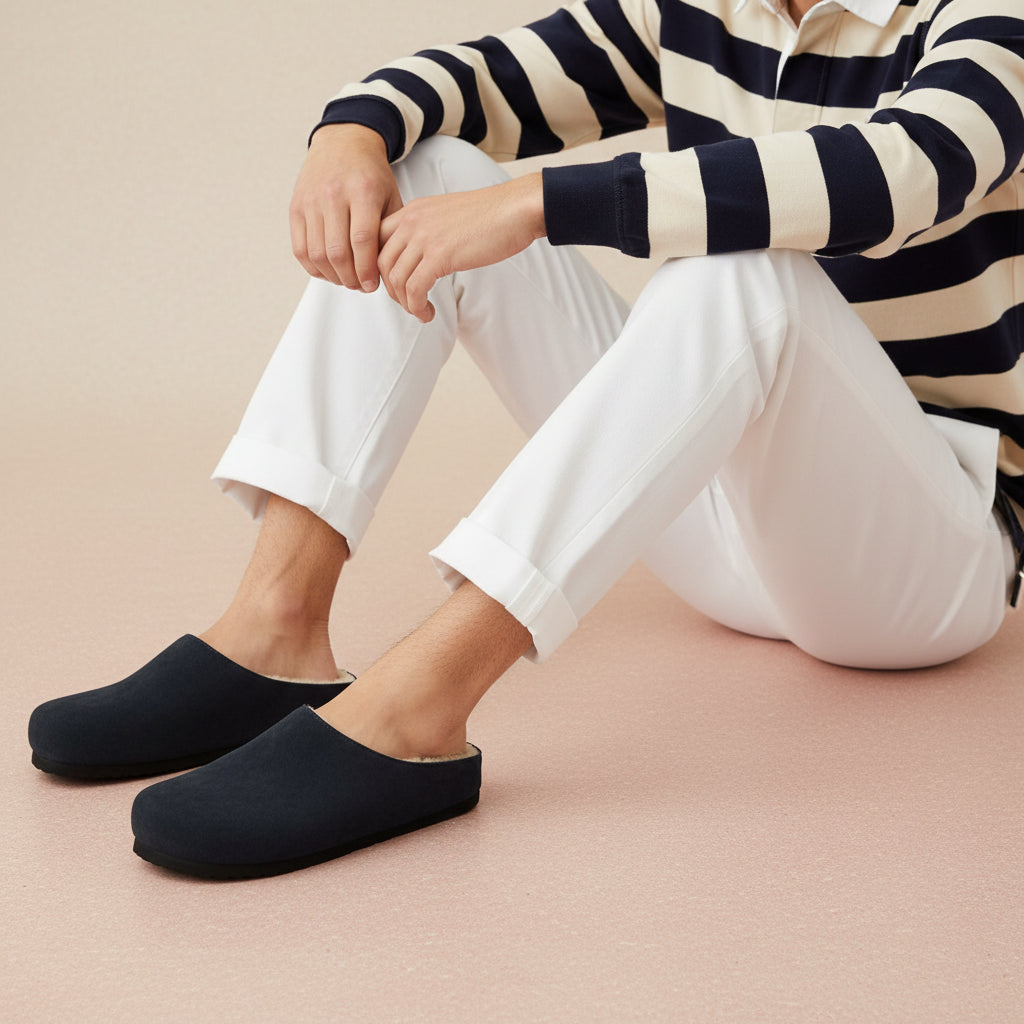 Heath-Fur Men's Slippers Black Medium