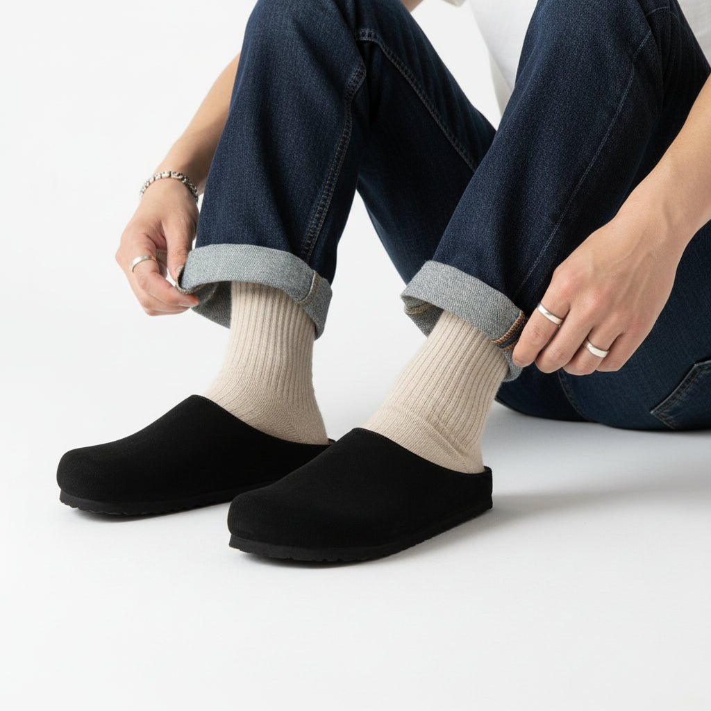 Heath Men's Leather Clogs Black Medium