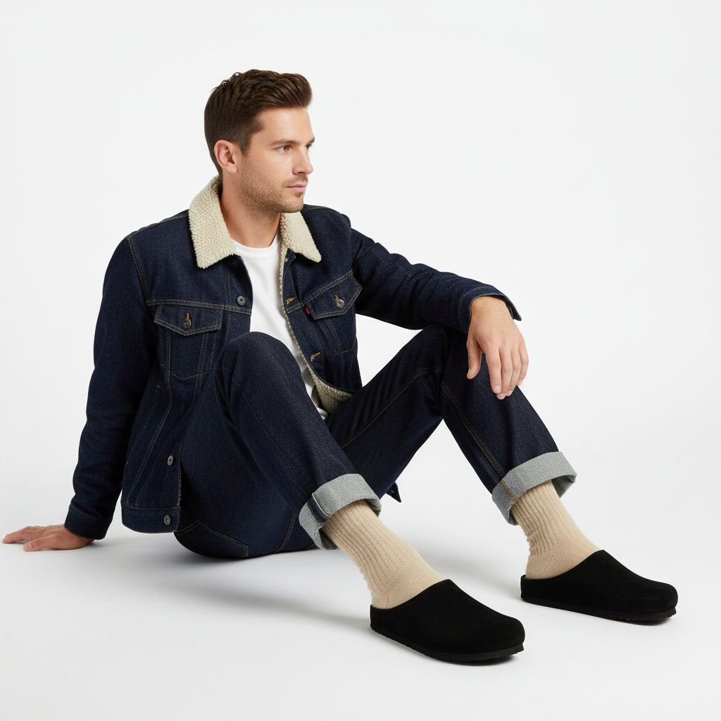 Heath Men's Leather Clogs Black Medium