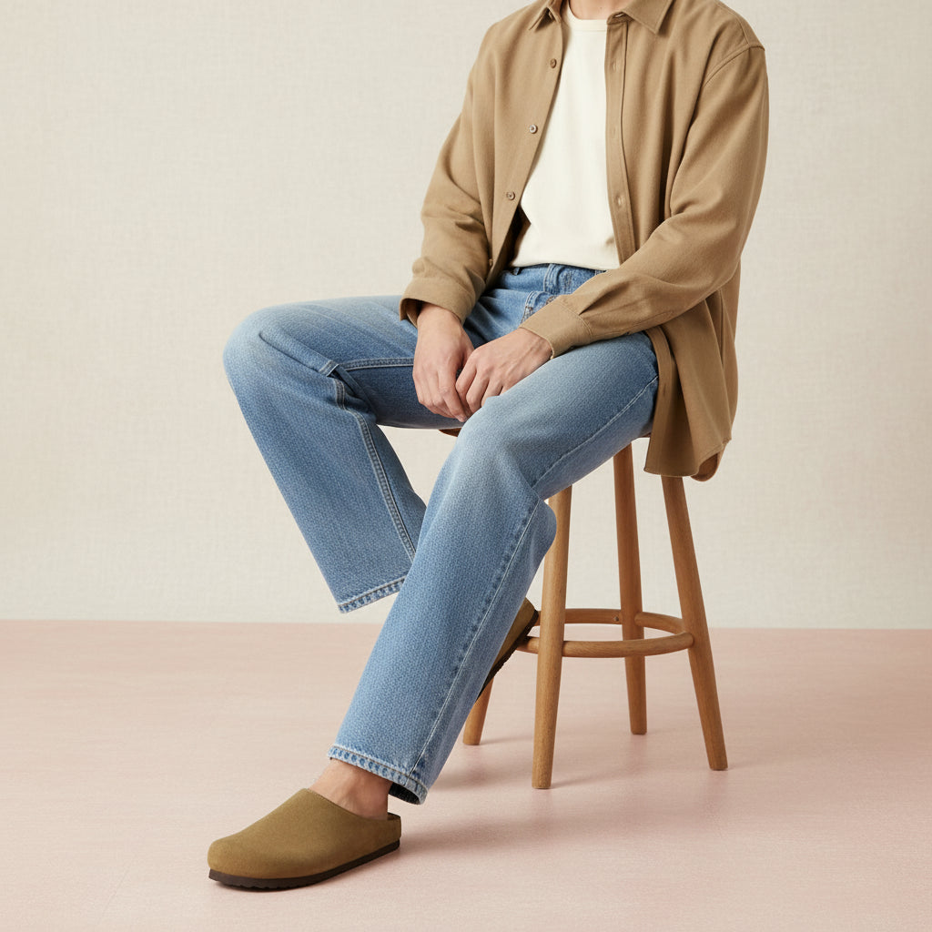 Heath Men's Leather Clogs Brown Medium