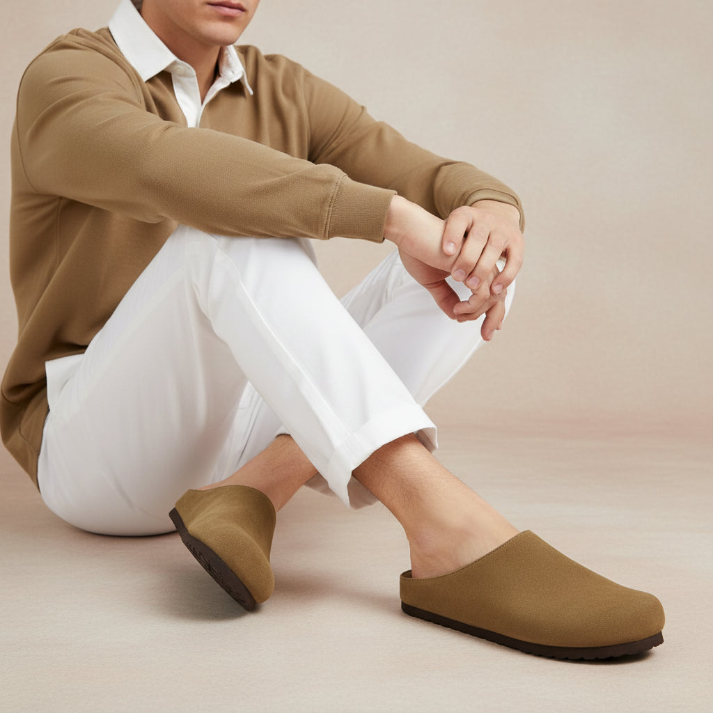 Heath Men's Leather Clogs Brown Medium