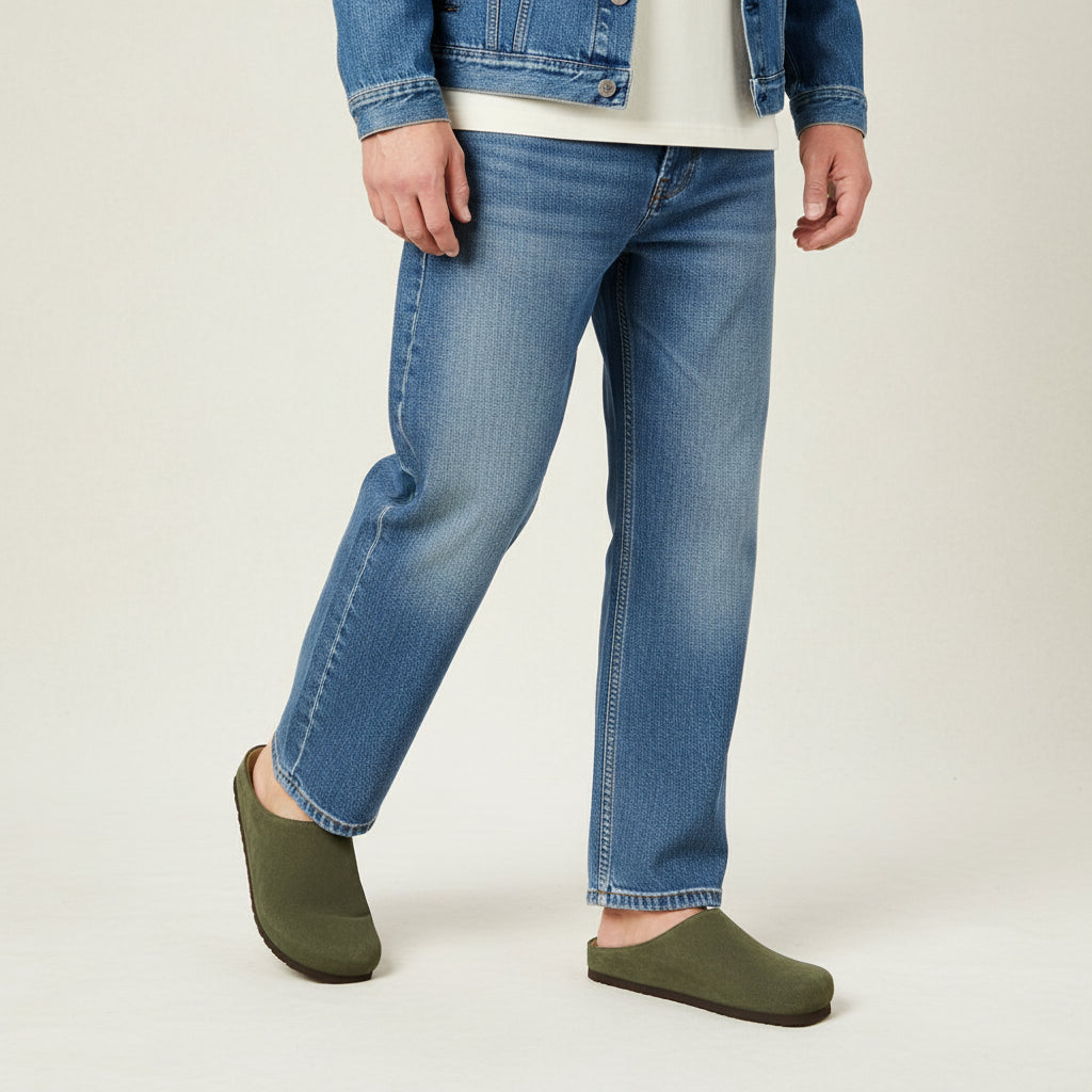 Heath Men's Leather Clogs Olive Medium