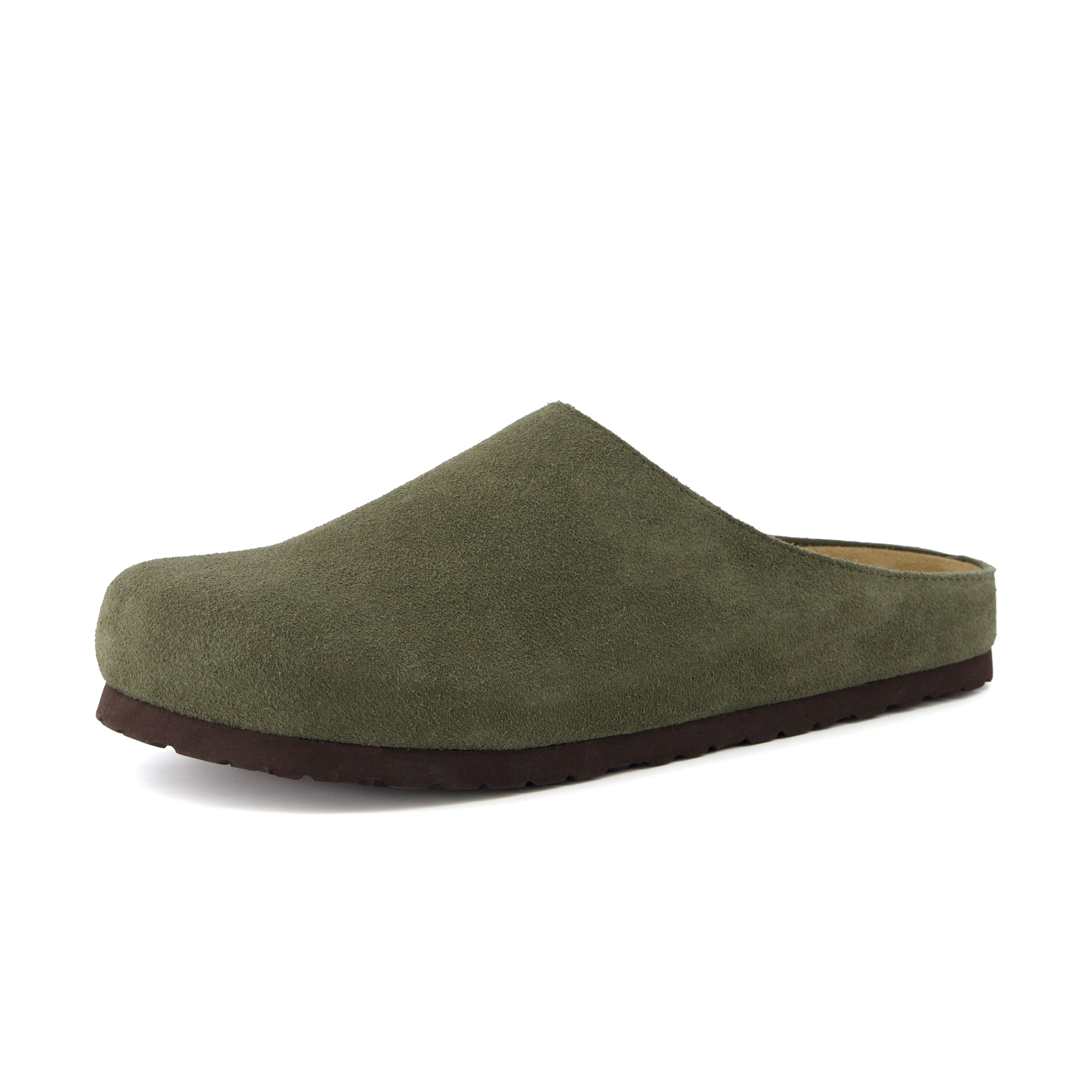 Heath Men's Leather Clogs Olive Medium